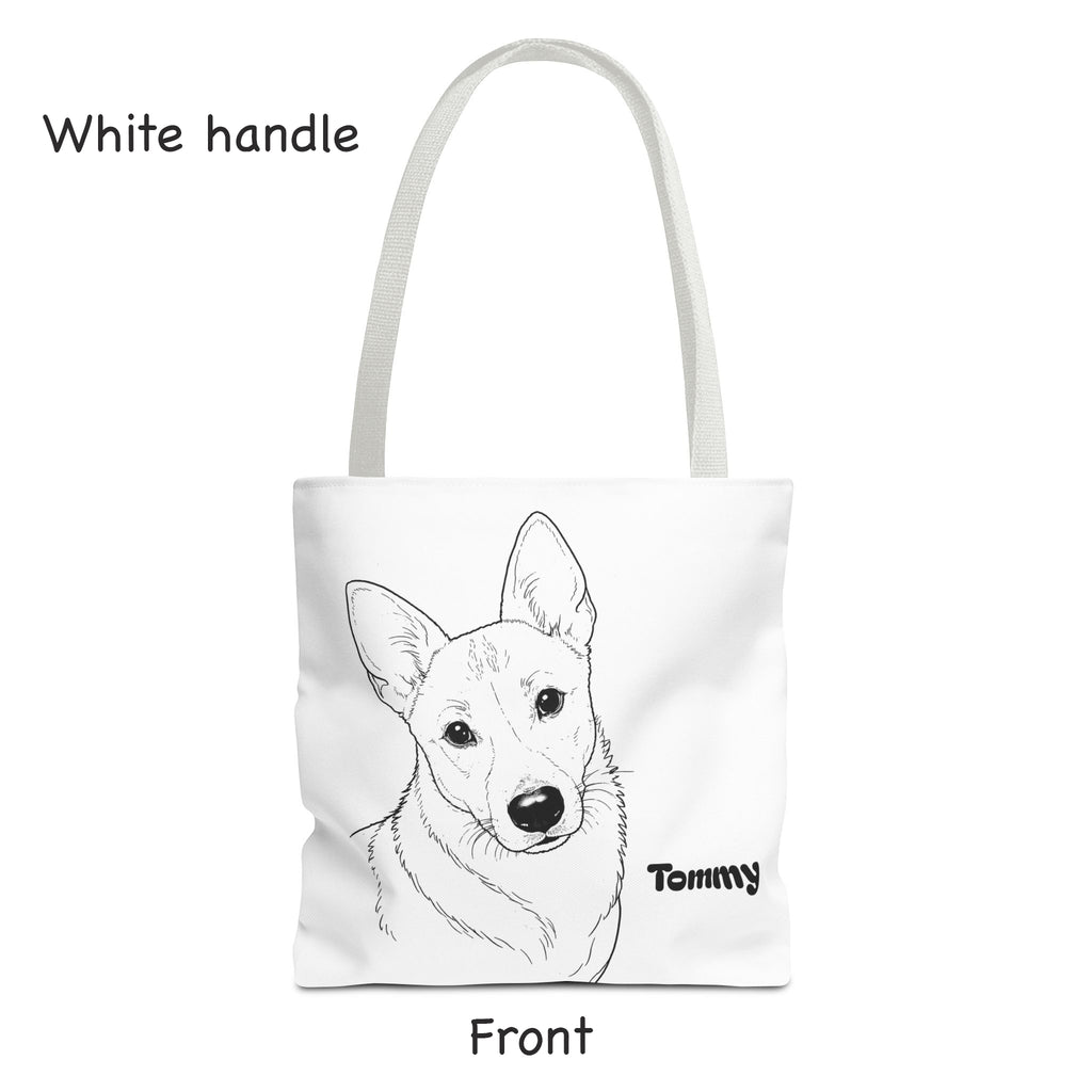 Tote Bag personalized with your Dog’s Photo –  Minimalist Line Art - Dog Mom Gift