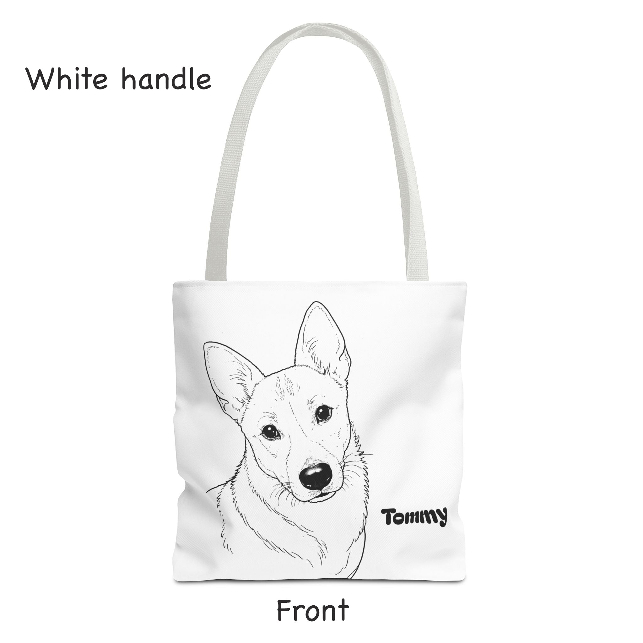 Custom Dog Tote Bag from Your Dog’s Photo – Personalized Pet Portrait Tote | Minimalist Line Art Dog Mom Gift