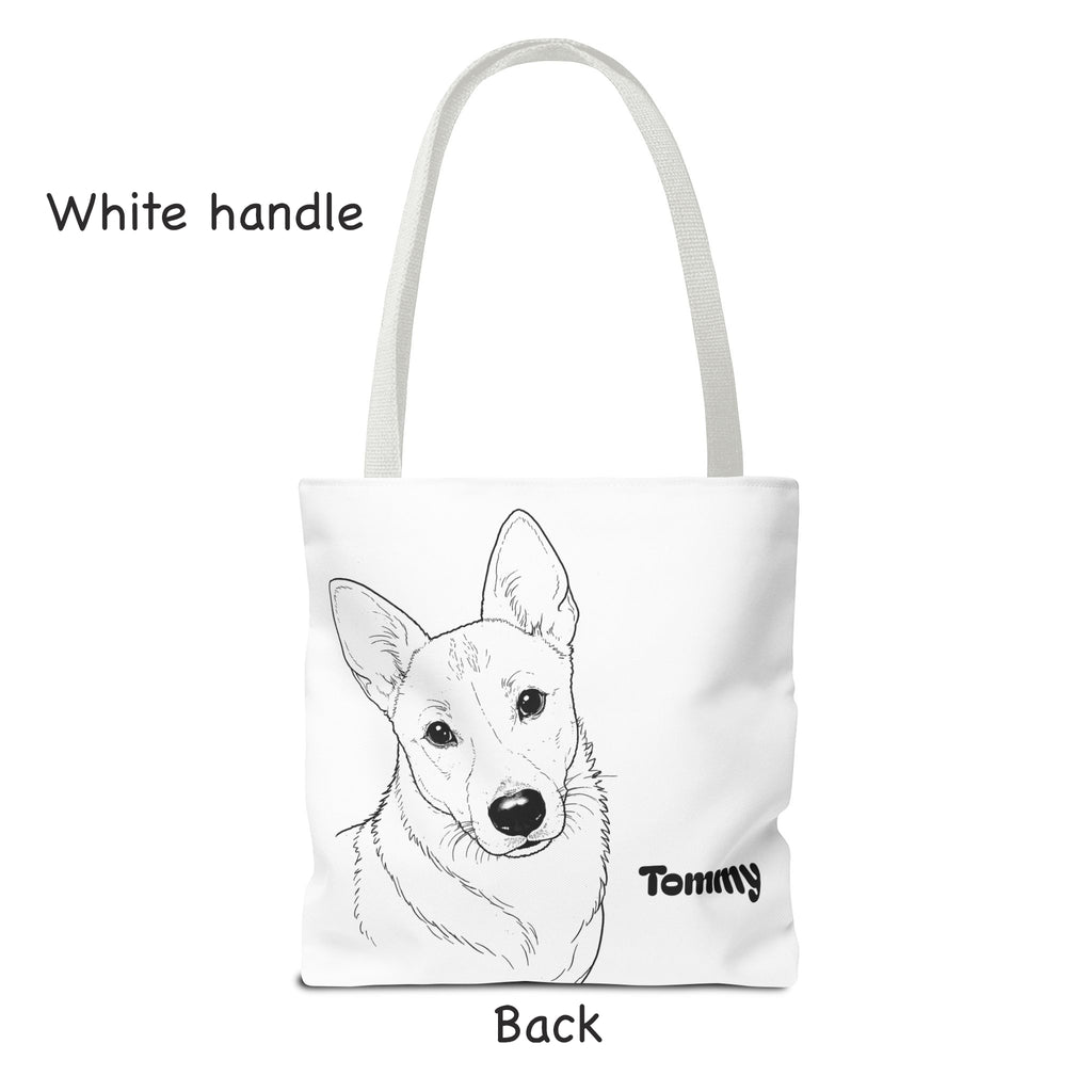 Tote Bag personalized with your Dog’s Photo –  Minimalist Line Art - Dog Mom Gift