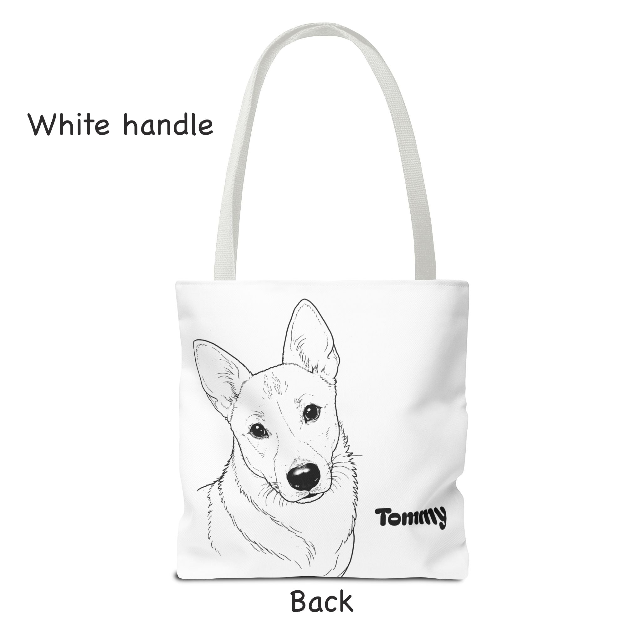 Custom Dog Tote Bag from Your Dog’s Photo – Personalized Pet Portrait Tote | Minimalist Line Art Dog Mom Gift