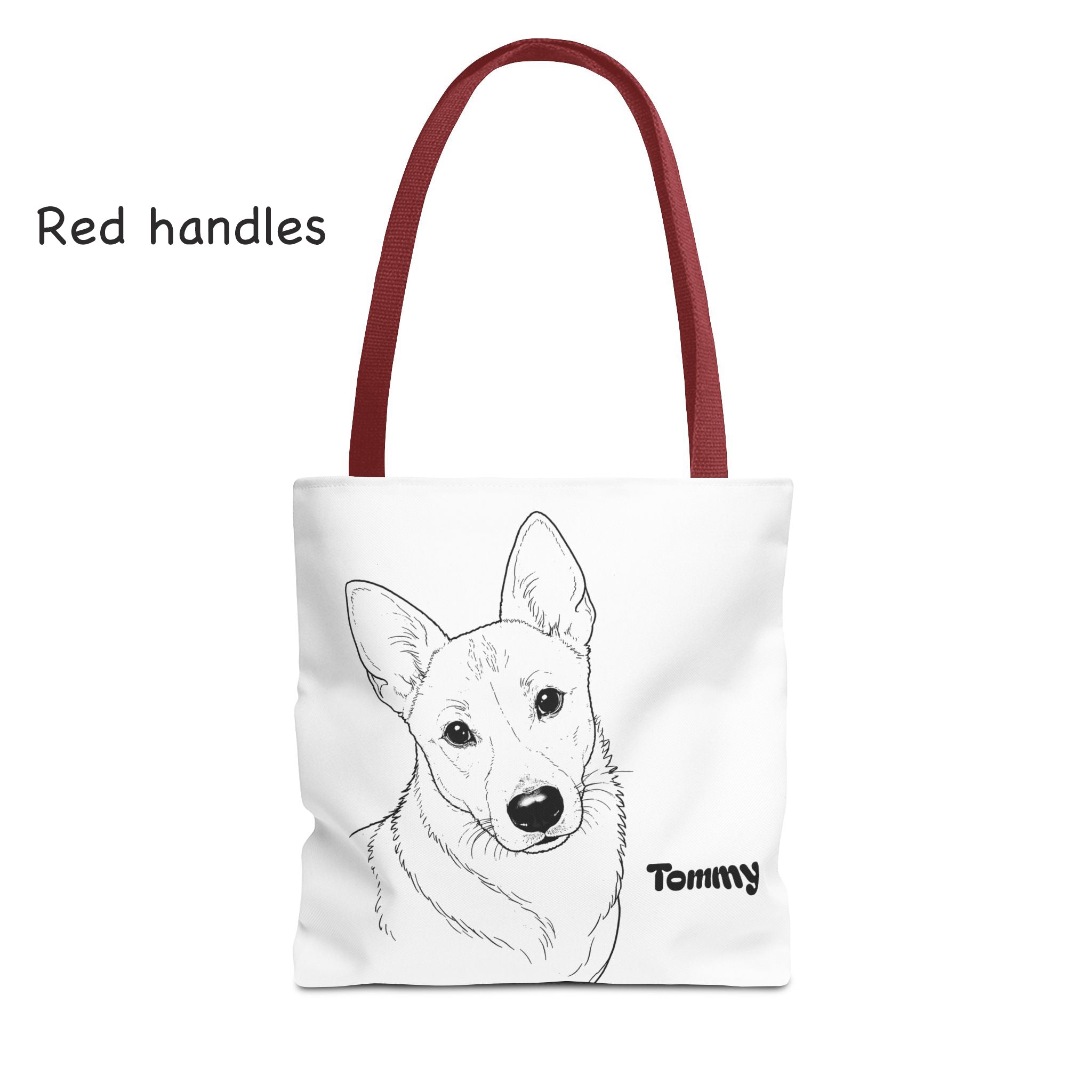 Tote Bag personalized with your Dog’s Photo –  Minimalist Line Art - Dog Mom Gift