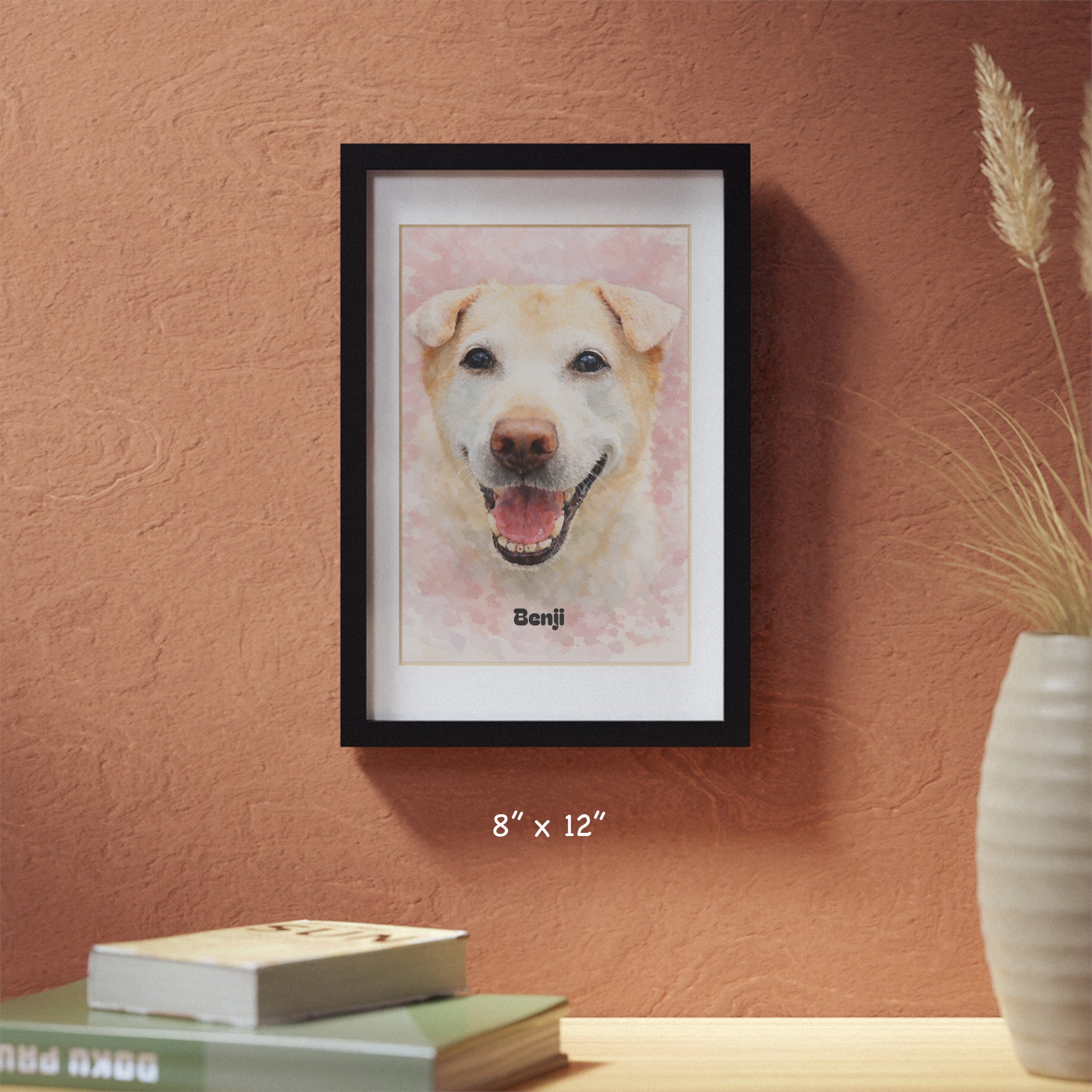 Turn Your Dog’s Photo Into a Beautiful Watercolour Portrait (Framed & Ready to Hang)