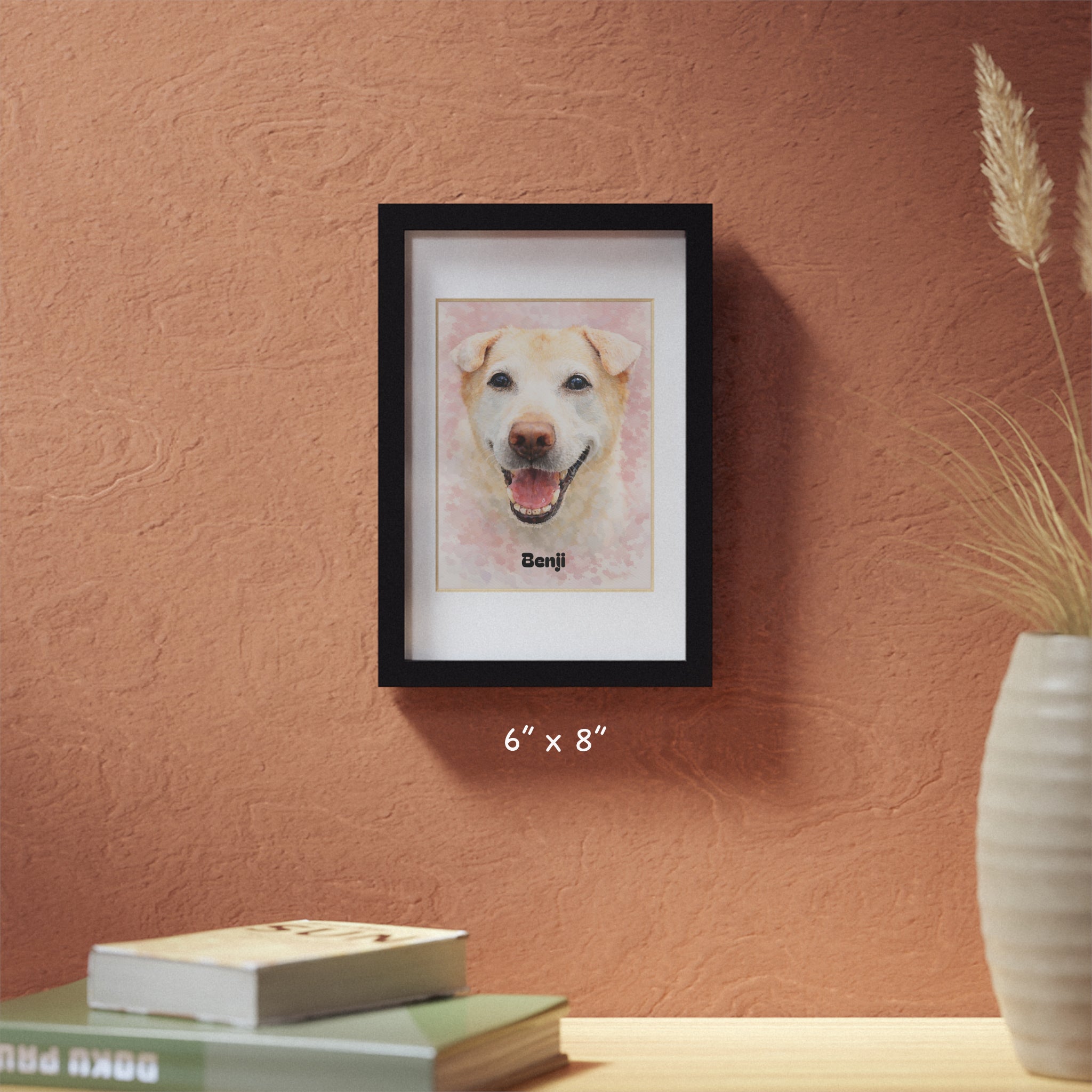 Turn Your Dog’s Photo Into a Beautiful Watercolour Portrait (Framed & Ready to Hang)