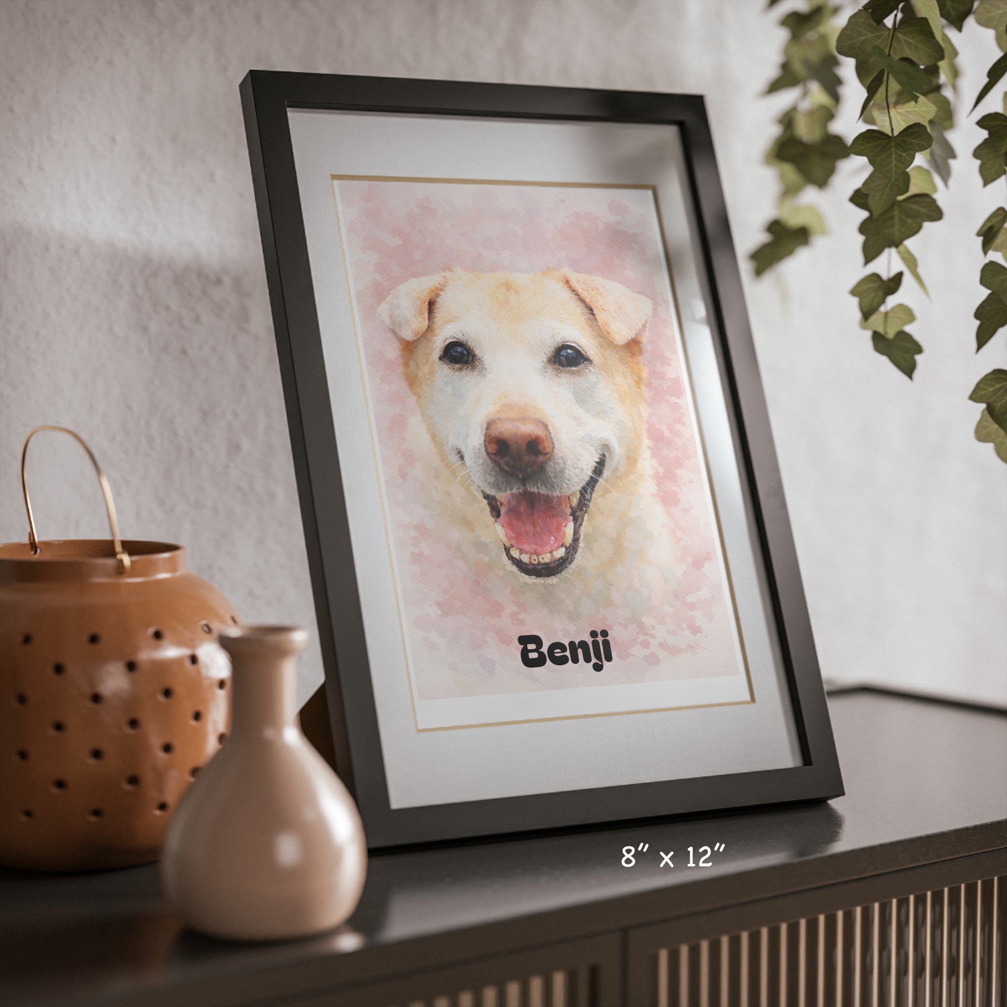 Turn Your Dog’s Photo Into a Beautiful Watercolour Portrait (Framed & Ready to Hang)
