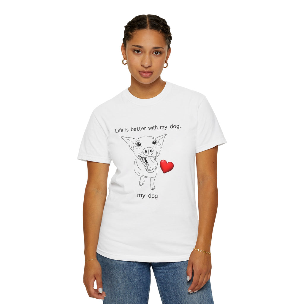 Custom Dog Portrait T-Shirt – Upload Your Pet’s Photo & We Turn It Into Minimal Line Art (Front & Back Print)