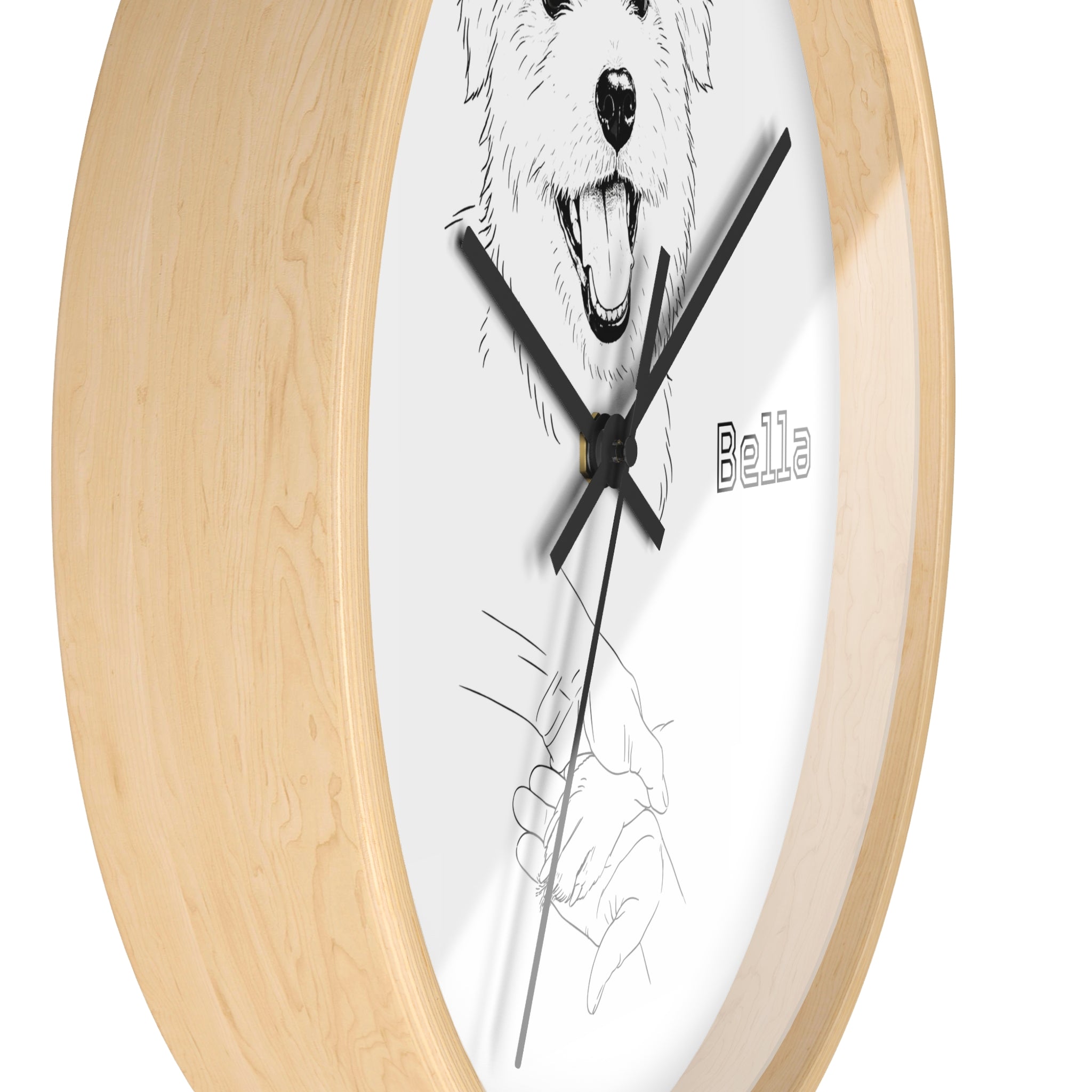Custom Dog Photo Clock | Personalized Minimalist Line-Art Dog Wall Clock