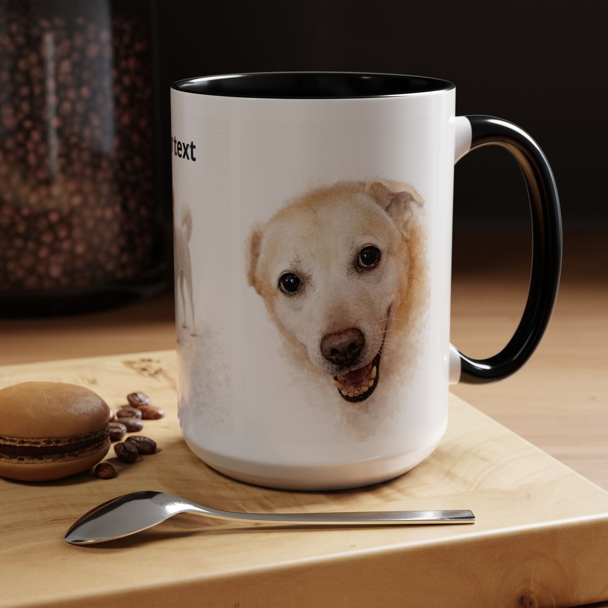 Custom Dog Portrait Mug – Personalized Photo & Name Coffee Mug (11/15 oz)