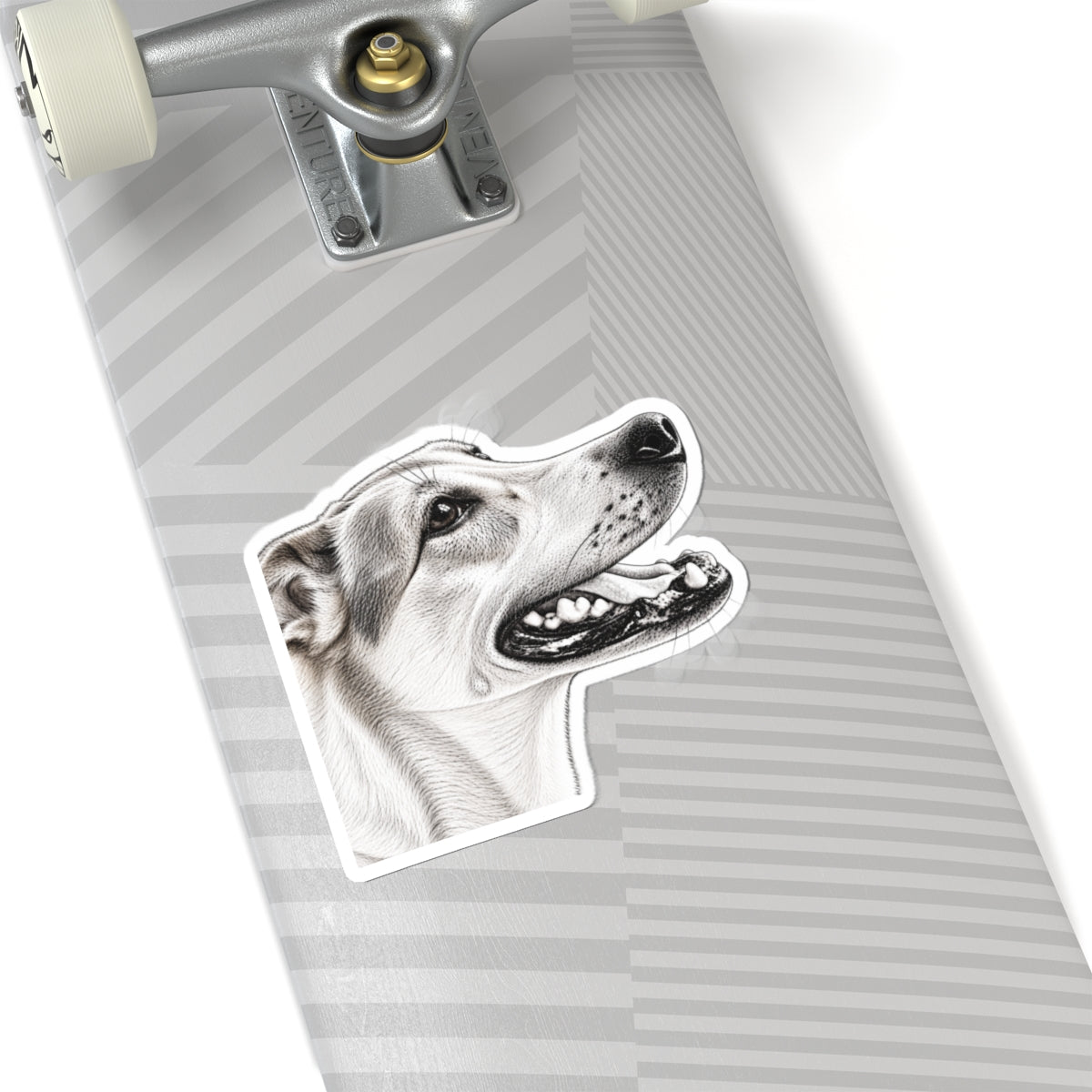 Detailed Black and White Pencil Sketch Style Dog Portrait Kiss-Cut Sticker - Created From Your Own Picture
