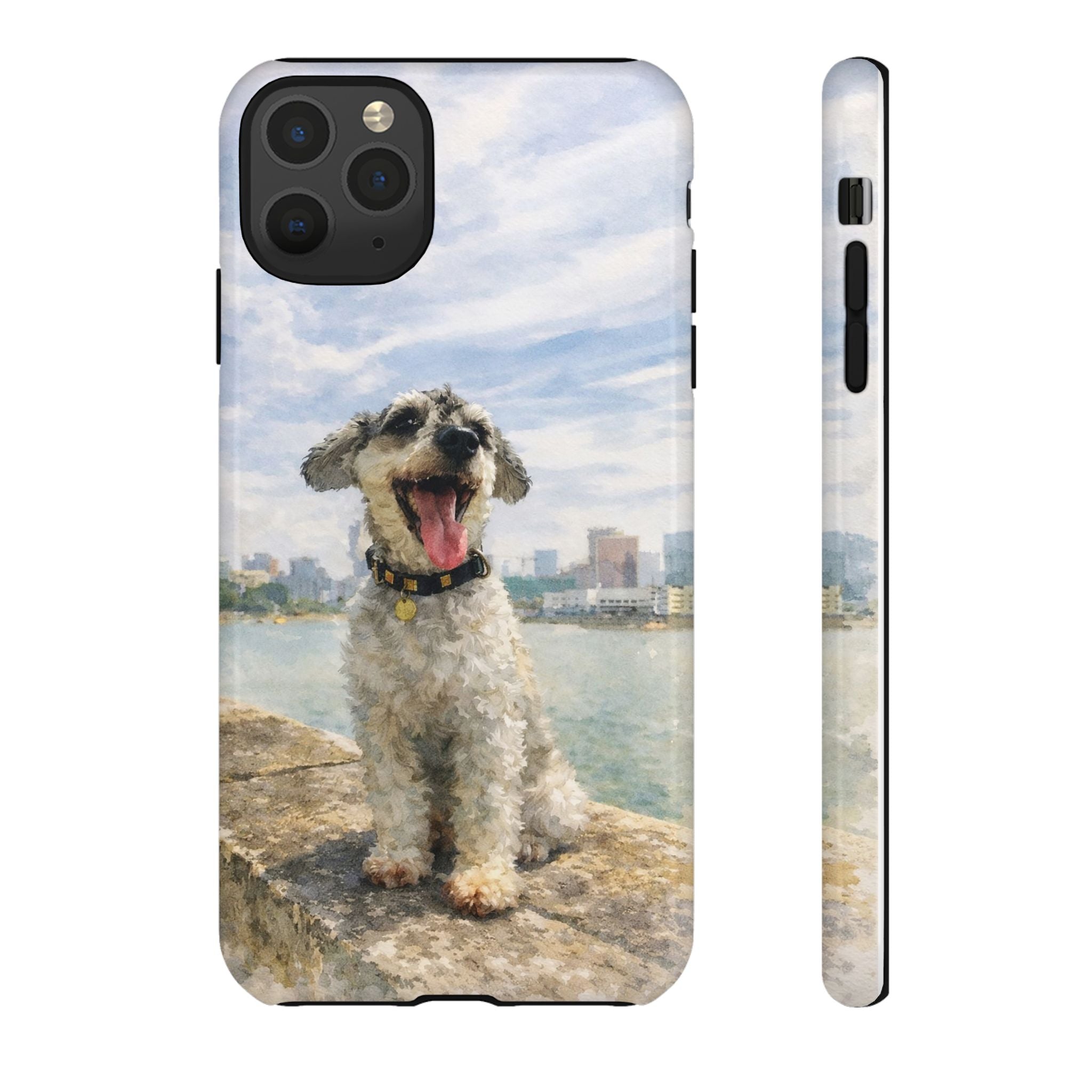 Personalised Artified Dog iPhone Case – Custom full body Dog Portrait (iPhone 8–13)
