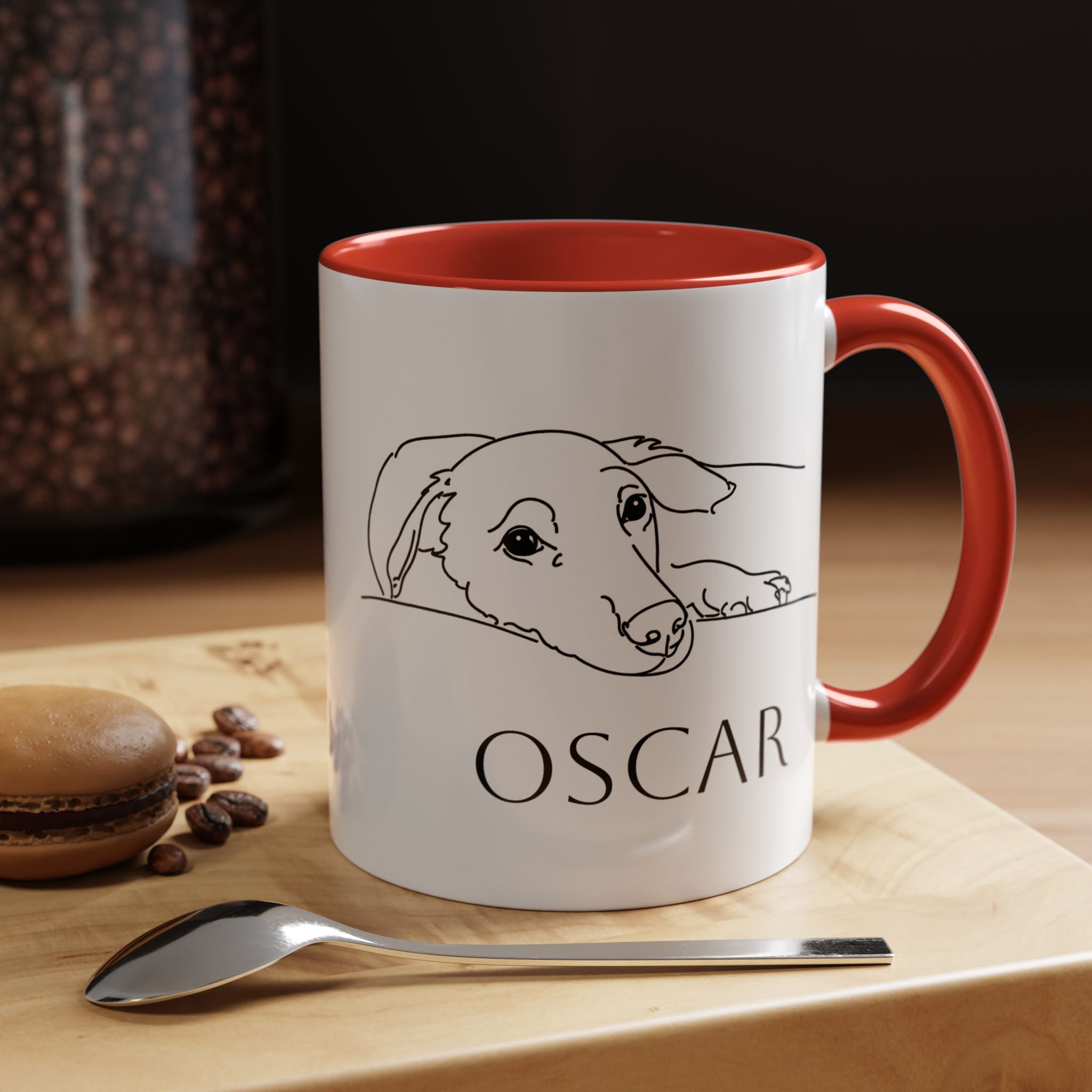Customised line art coffee Mug from your dog's Photo – Personalized Pet Gift