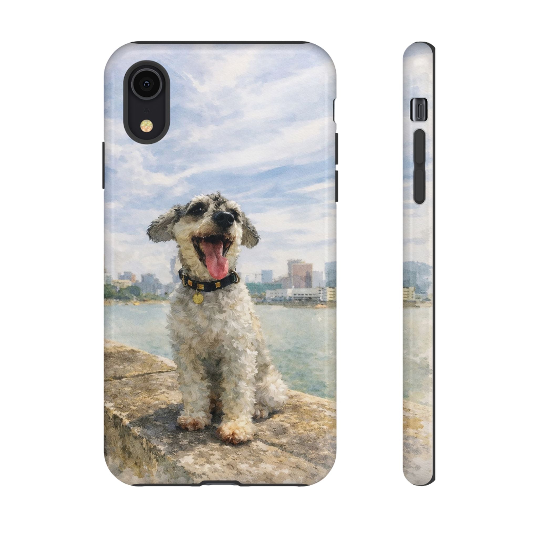 Personalised Artified Dog iPhone Case – Custom full body Dog Portrait (iPhone 8–13)
