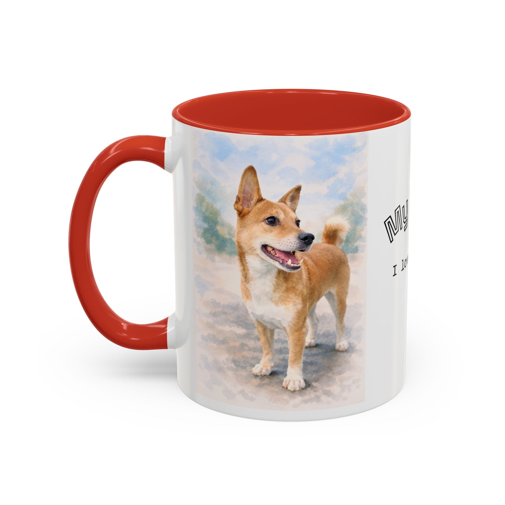 Forever in My Heart – Custom Watercolor Dog Photo Mug with Your Personal Message