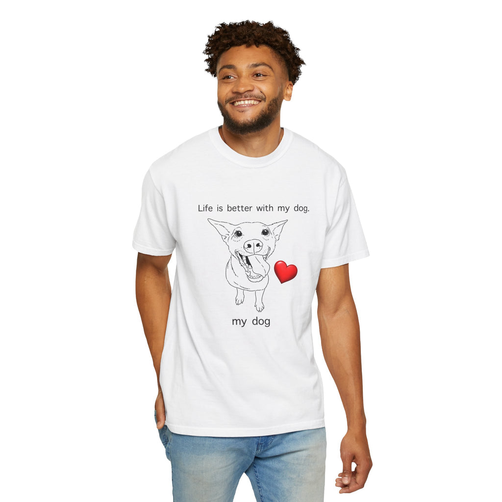 Custom Dog Portrait T-Shirt – Upload Your Pet’s Photo & We Turn It Into Minimal Line Art (Front & Back Print)