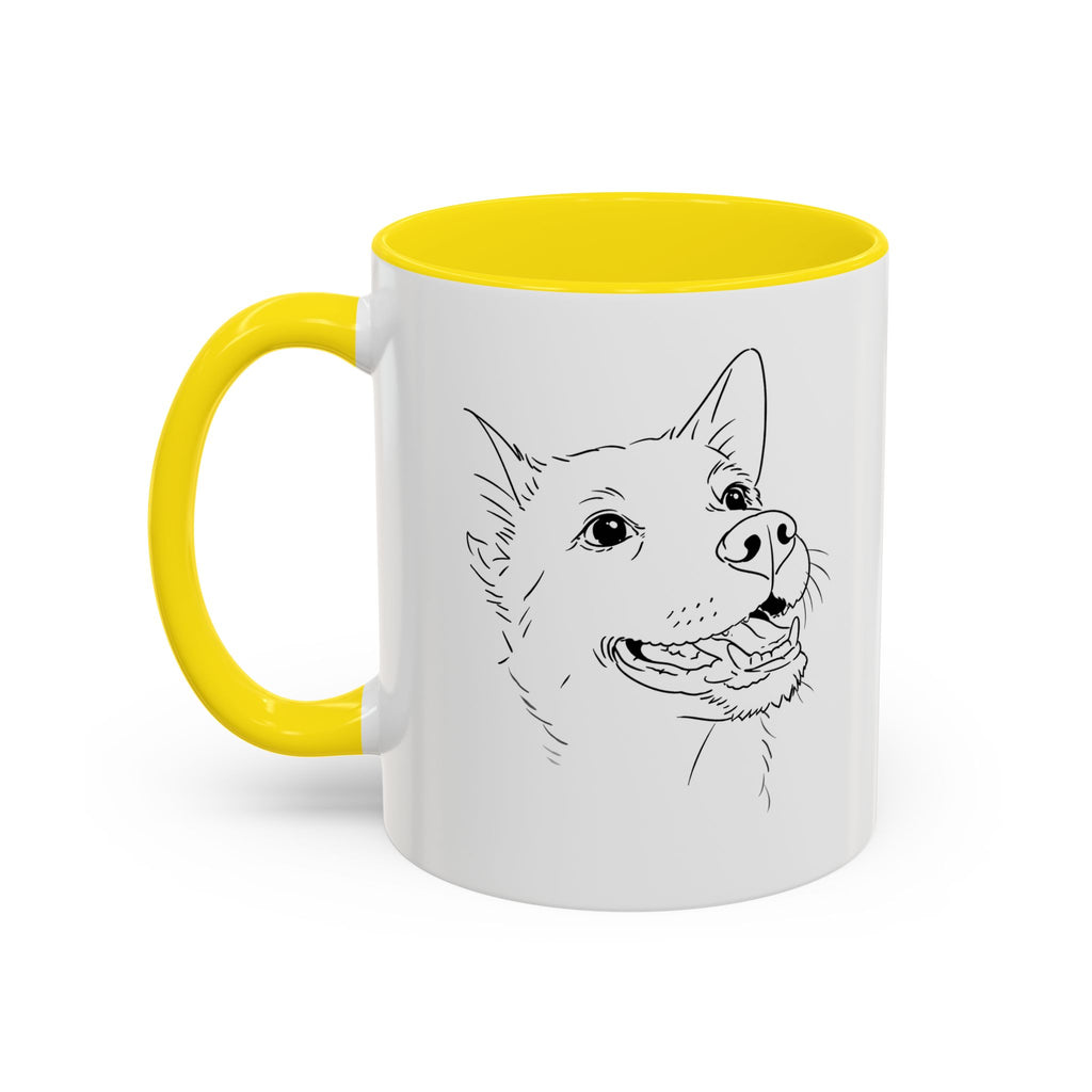 Customised line art coffee Mug from your dog's Photo – Personalized Pet Gift