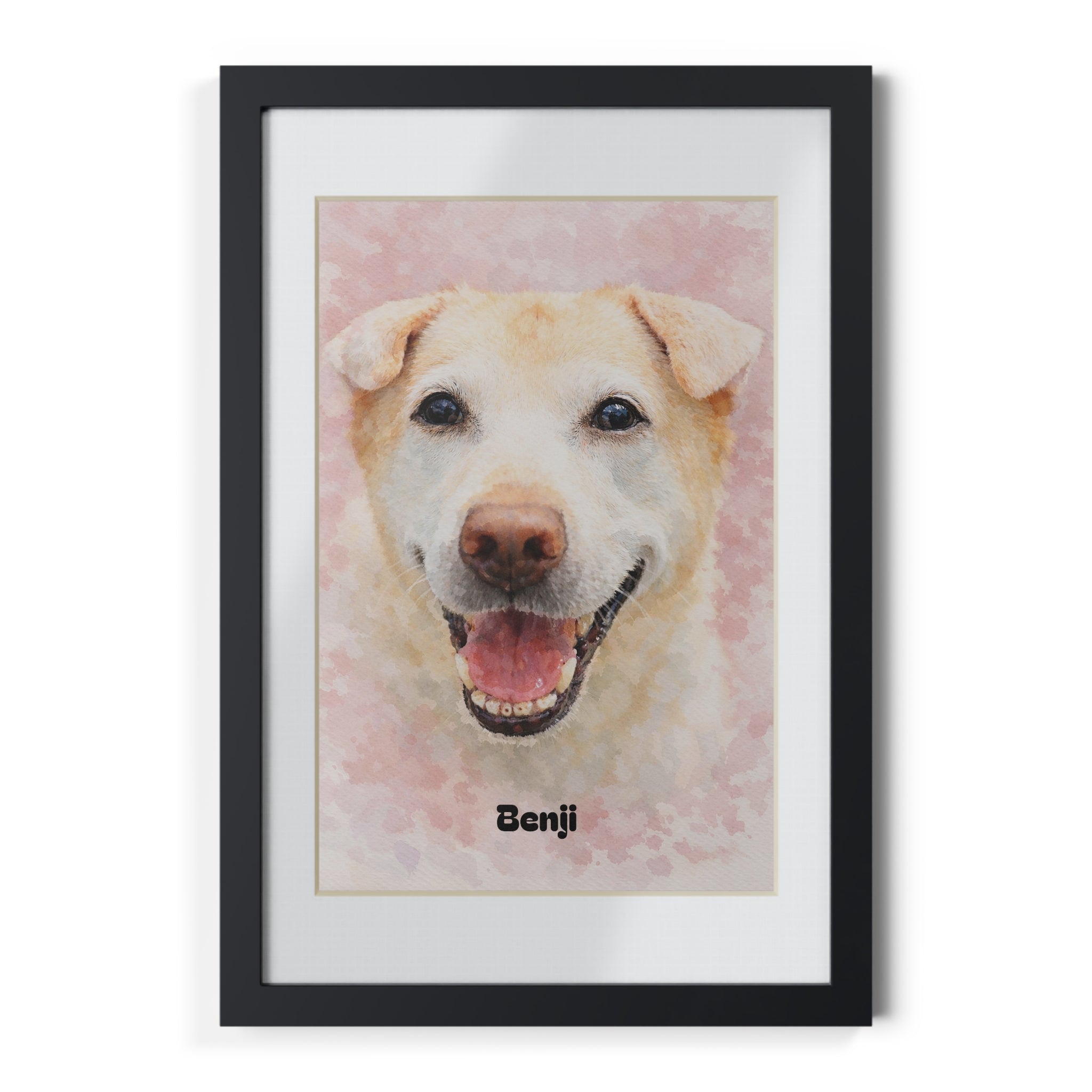Turn Your Dog’s Photo Into a Beautiful Watercolour Portrait (Framed & Ready to Hang)