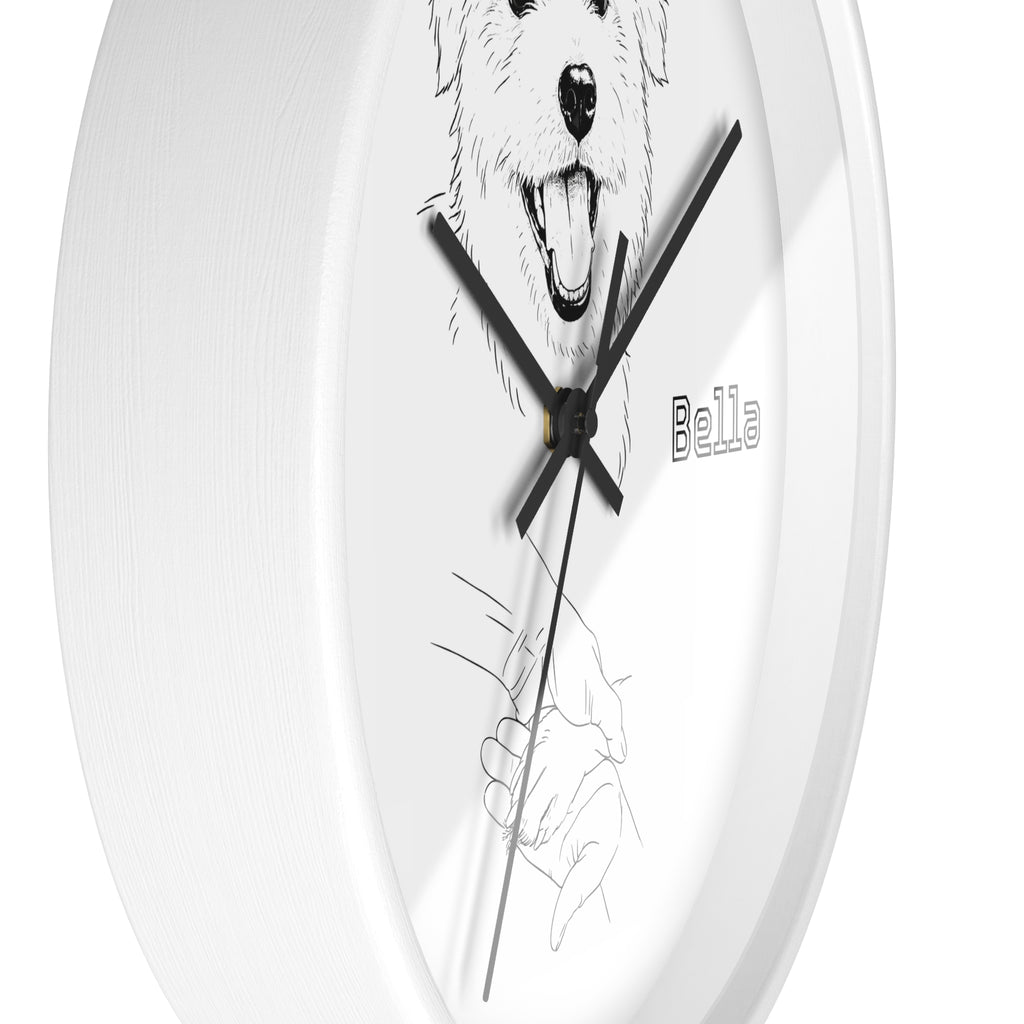 Personalized Minimalist Line-Art Wall Clock from your Dog's photo