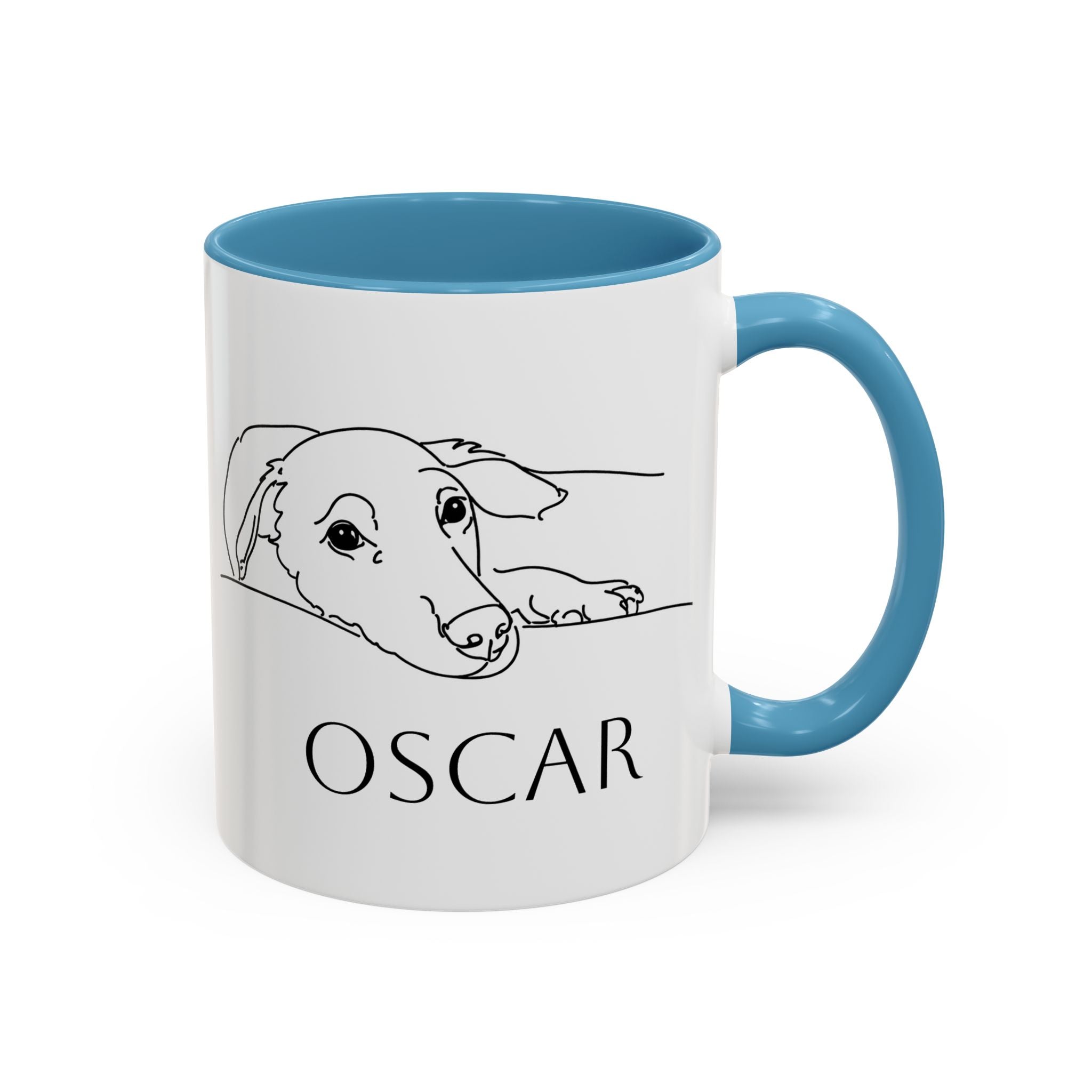 Customised line art coffee Mug from your dog's Photo – Personalized Pet Gift