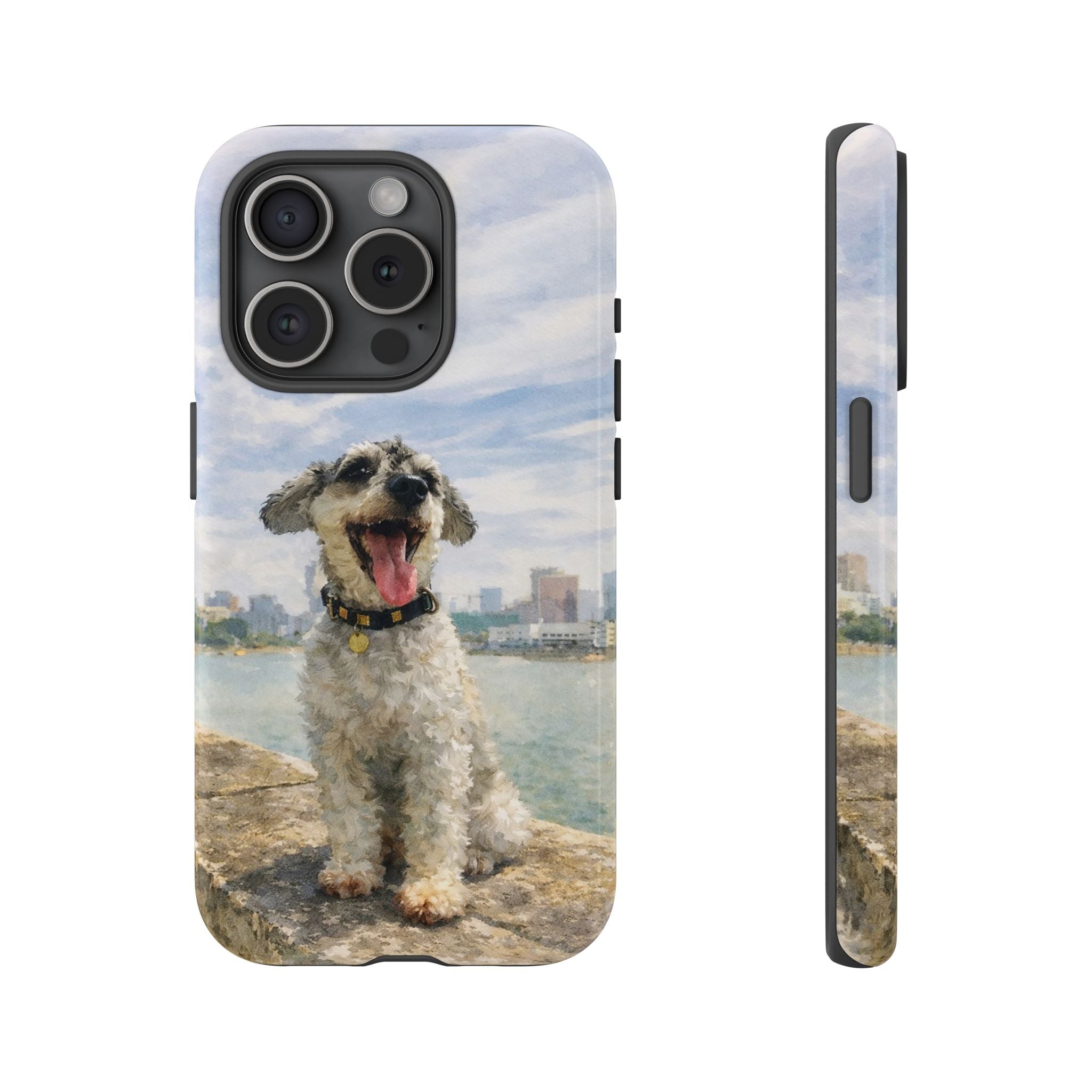 Personalised Artified Dog iPhone Case – Custom full body Dog Portrait (iPhone 8–13)