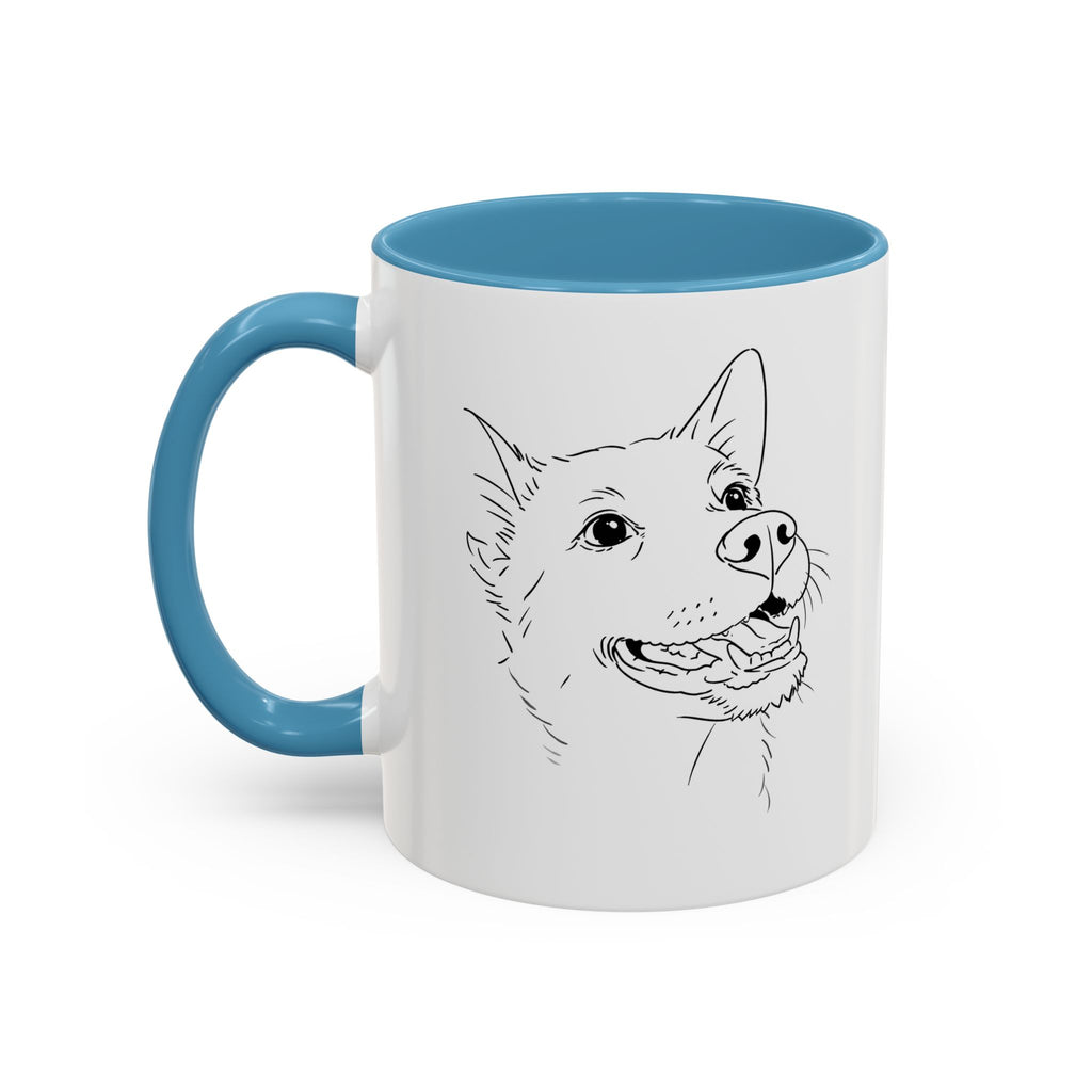 Customised line art coffee Mug from your dog's Photo – Personalized Pet Gift