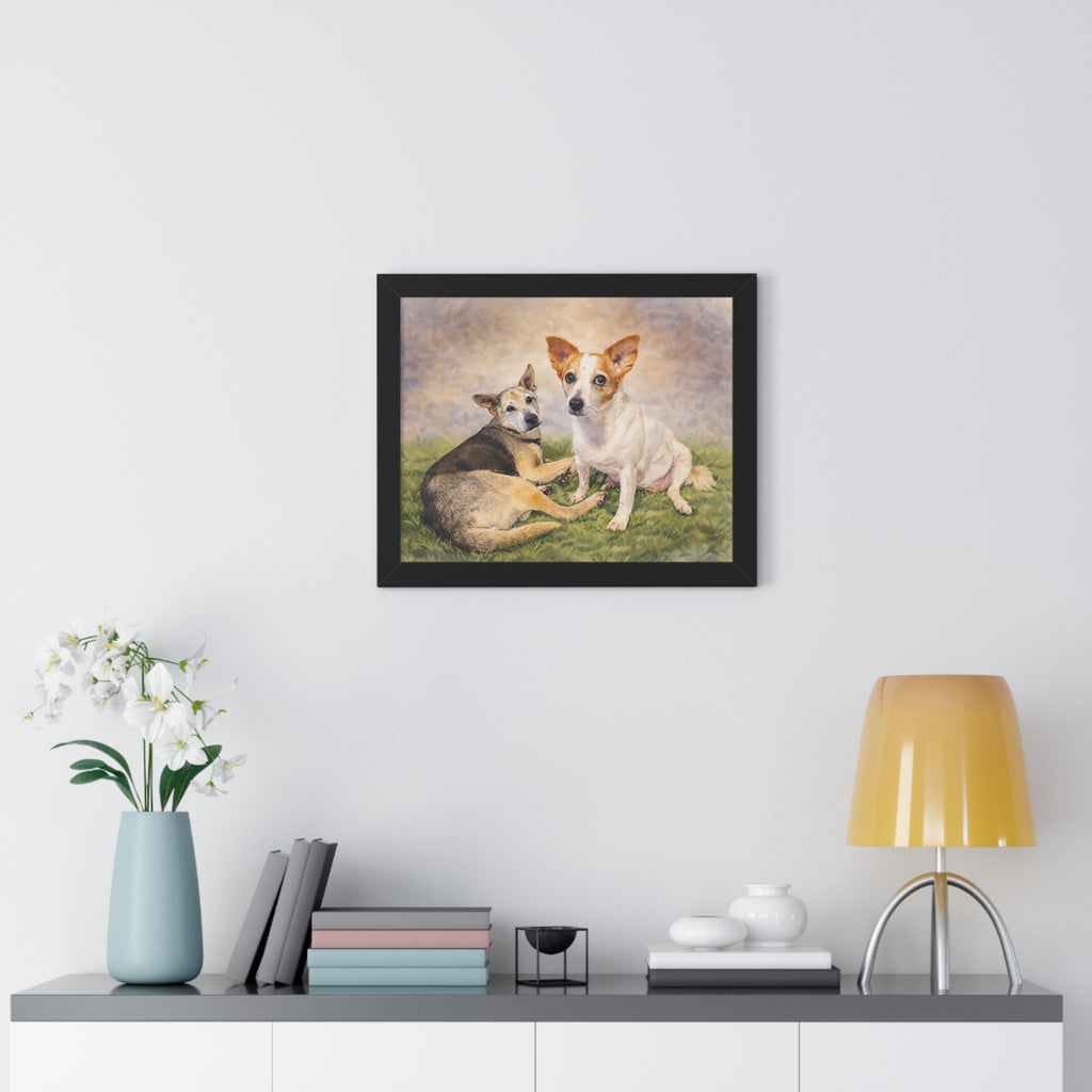 Turn Your Two Dogs Into a Stunning Framed Watercolour Portrait 🐾🐾 | Custom Pet Art from Your Photo