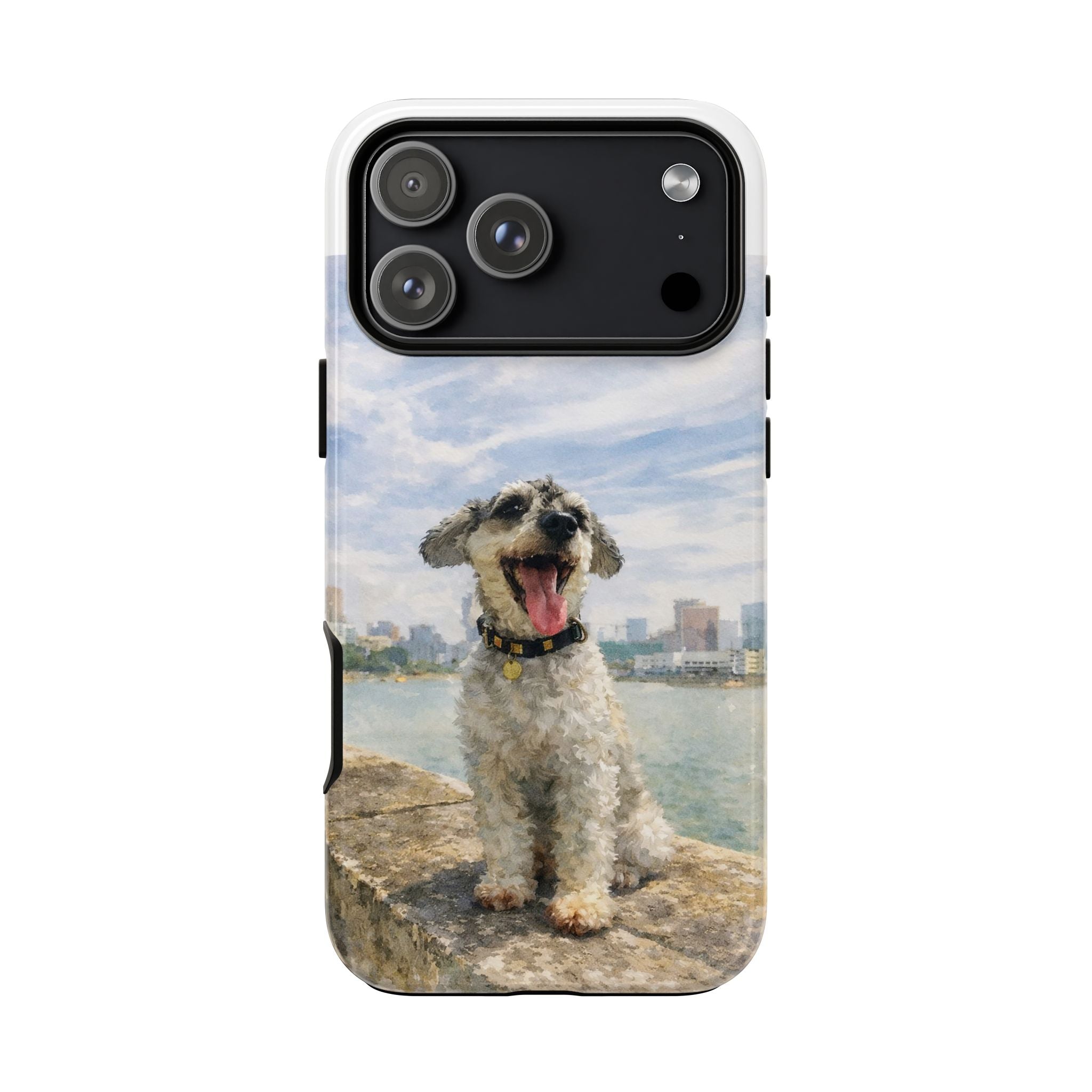 Personalised Artified Dog iPhone Case – Custom full body Dog Portrait (iPhone 8–13)