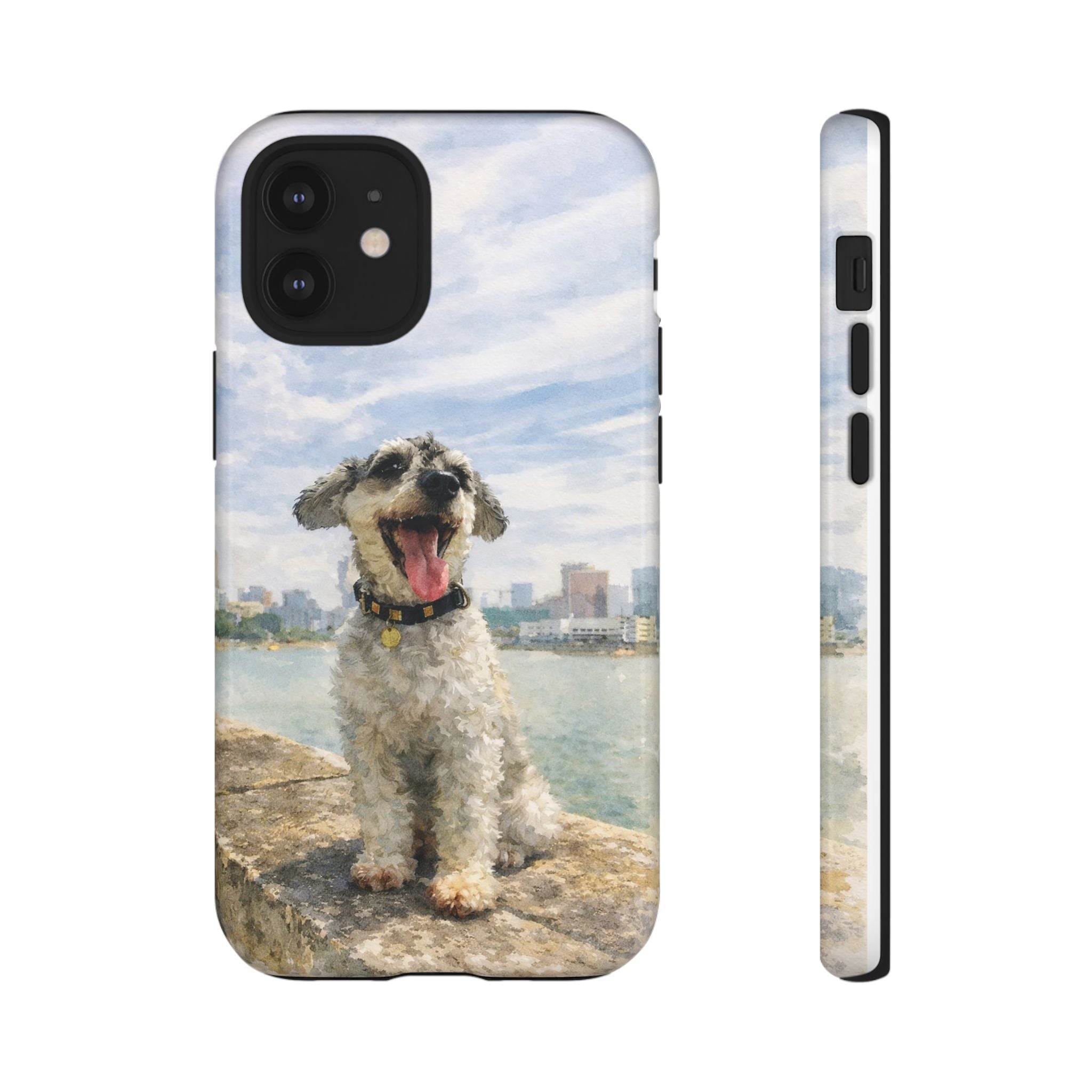 Personalised Artified Dog iPhone Case – Custom full body Dog Portrait (iPhone 8–13)