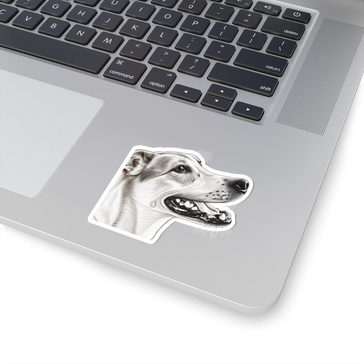Detailed Black and White Pencil Sketch Style Dog Portrait Kiss-Cut Sticker - Created From Your Own Picture