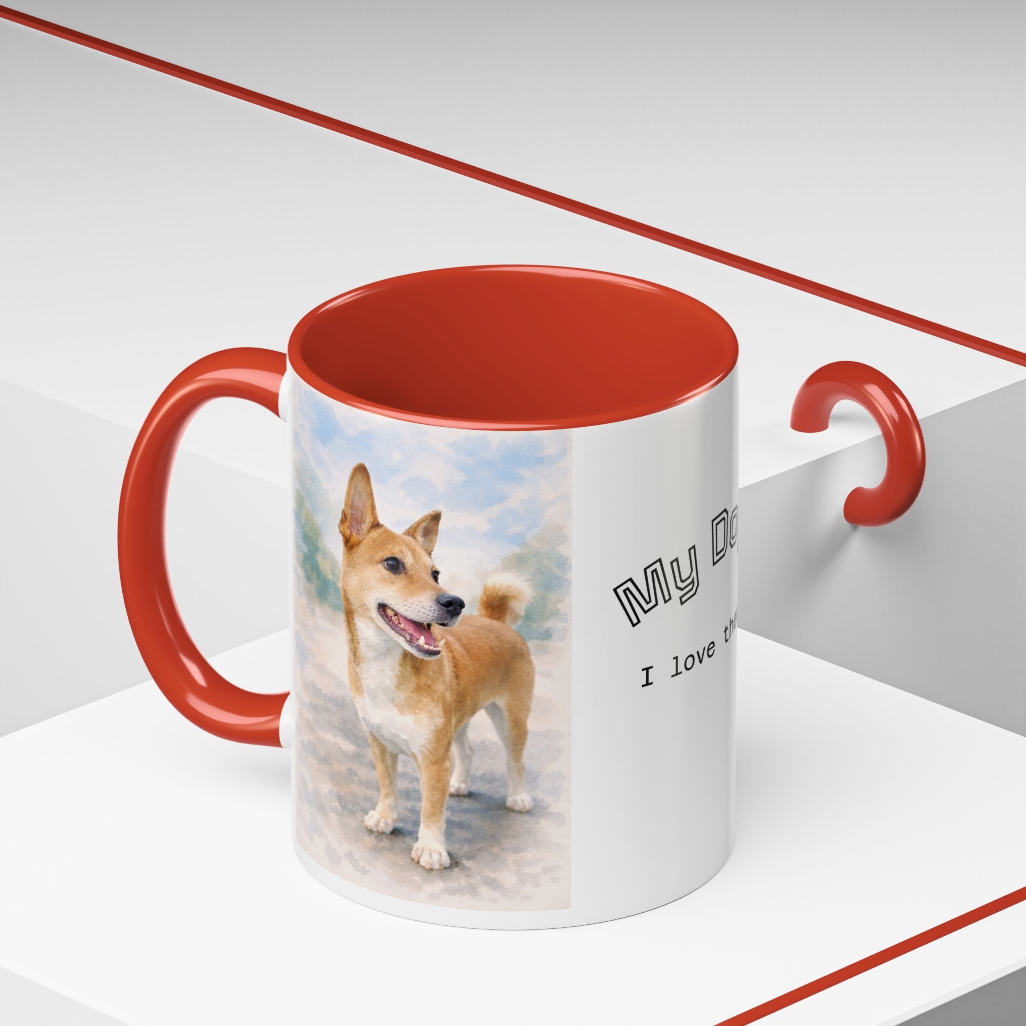 Forever in My Heart – Custom Watercolor Dog Photo Mug with Your Personal Message
