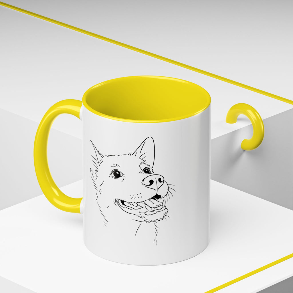 Customised line art coffee Mug from your dog's Photo – Personalized Pet Gift