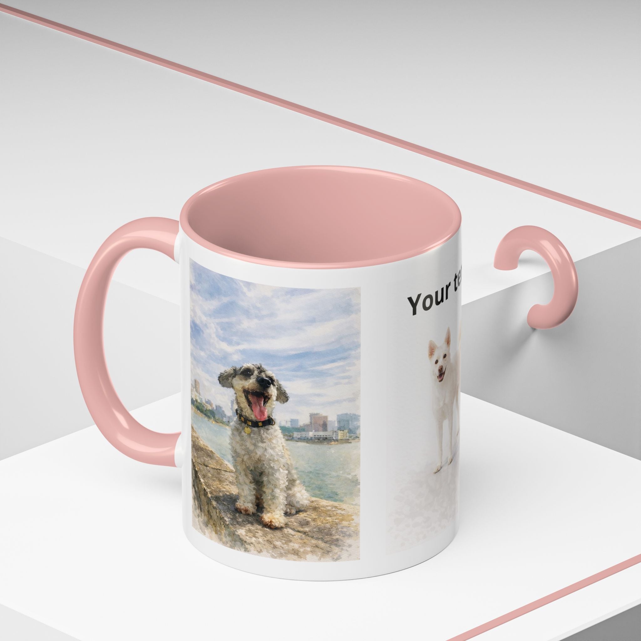 Custom Dog Portrait Mug – Personalized Photo & Name Coffee Mug (11/15 oz)