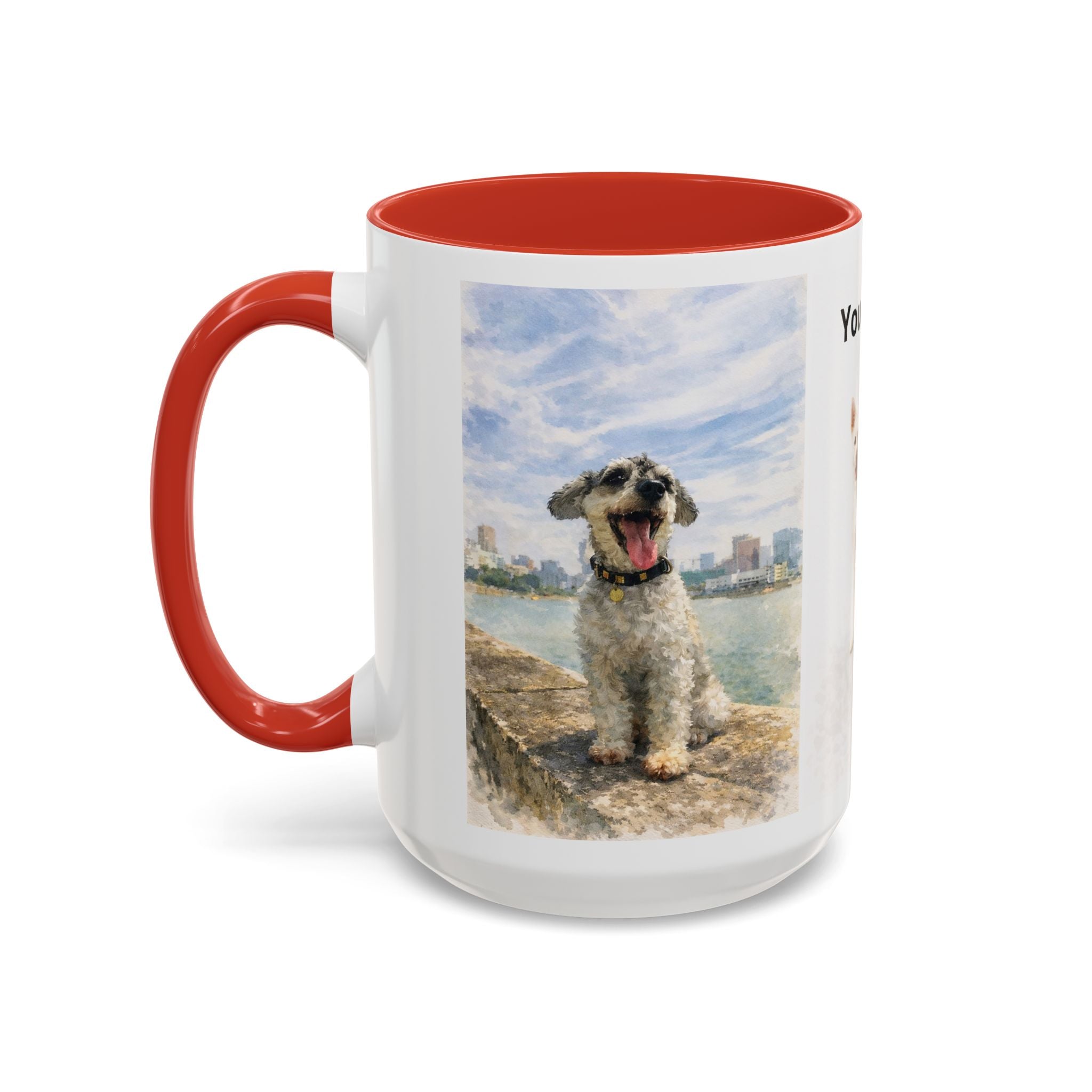 Custom Dog Portrait Mug – Personalized Photo & Name Coffee Mug (11/15 oz)