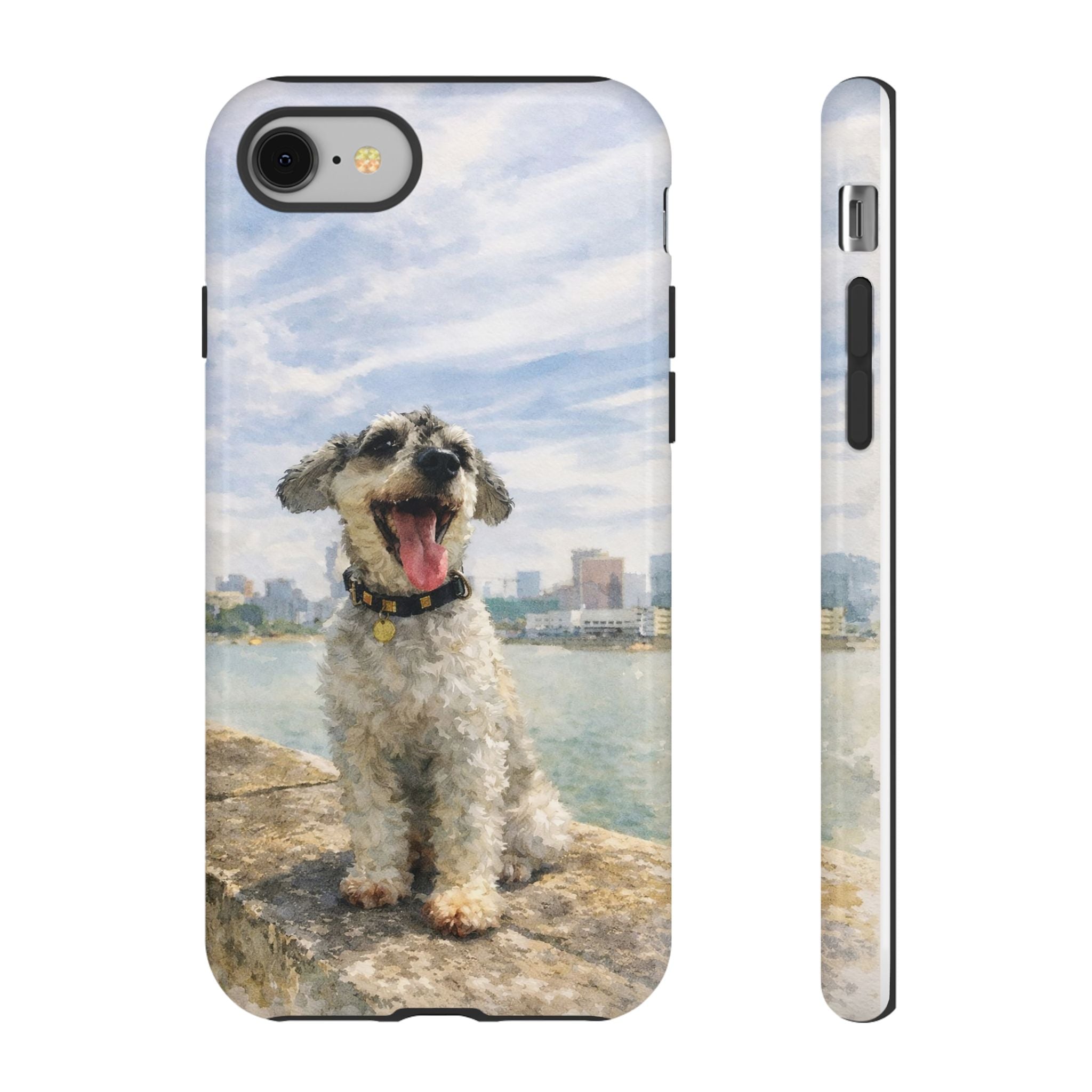 Personalised Artified Dog iPhone Case – Custom full body Dog Portrait (iPhone 8–13)