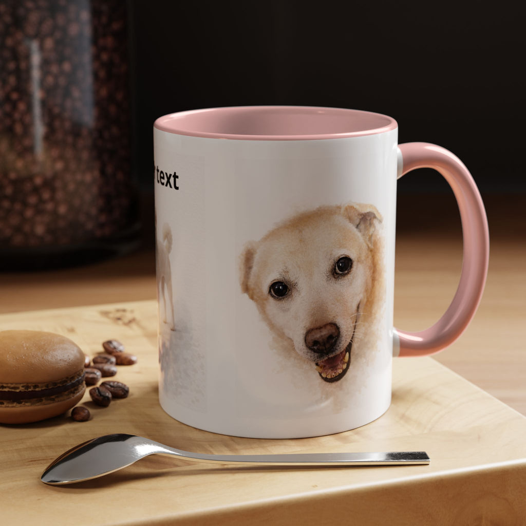 Custom Dog Portrait Mug – Personalized Photo & Name Coffee Mug (11/15 oz)