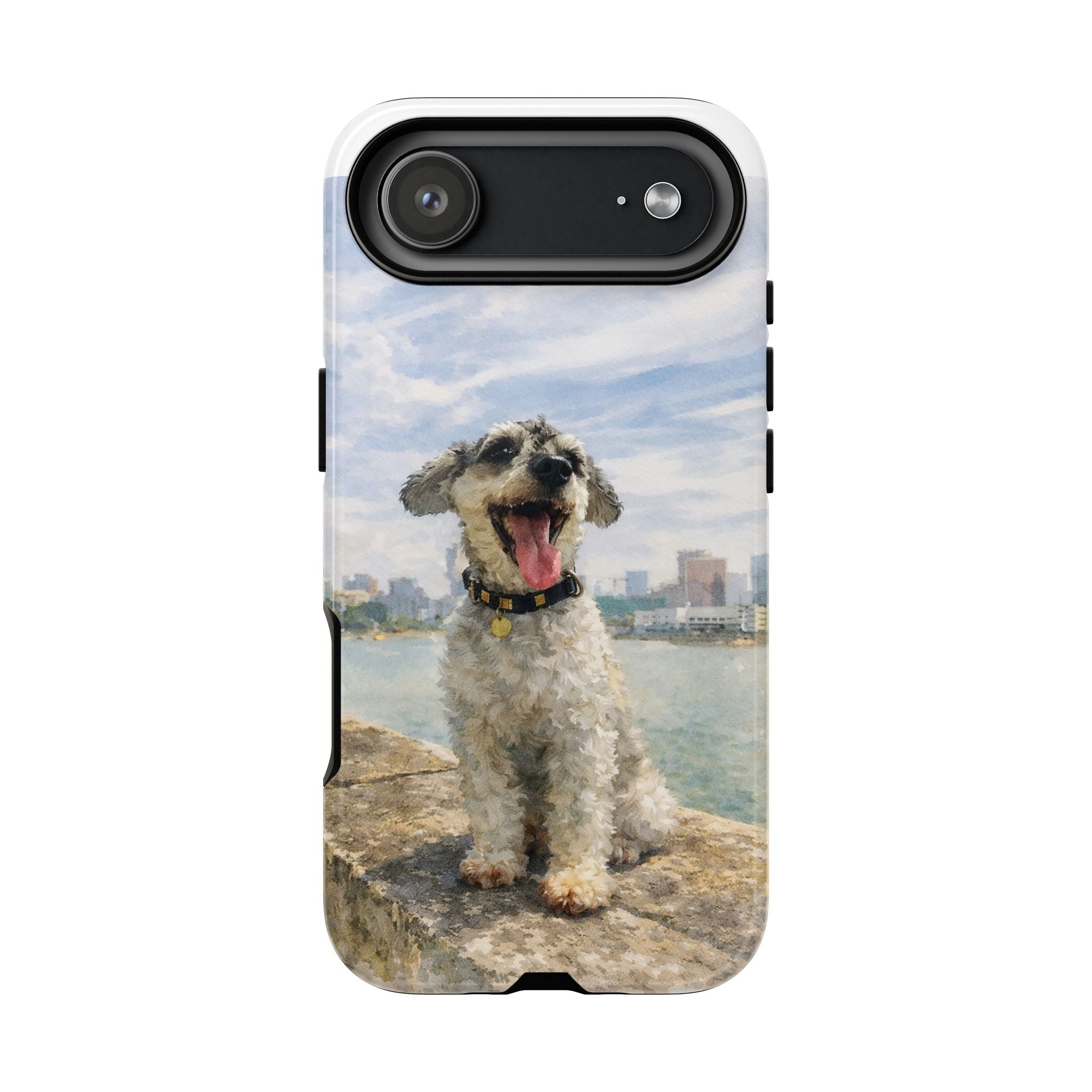 Personalised Artified Dog iPhone Case – Custom full body Dog Portrait (iPhone 8–13)