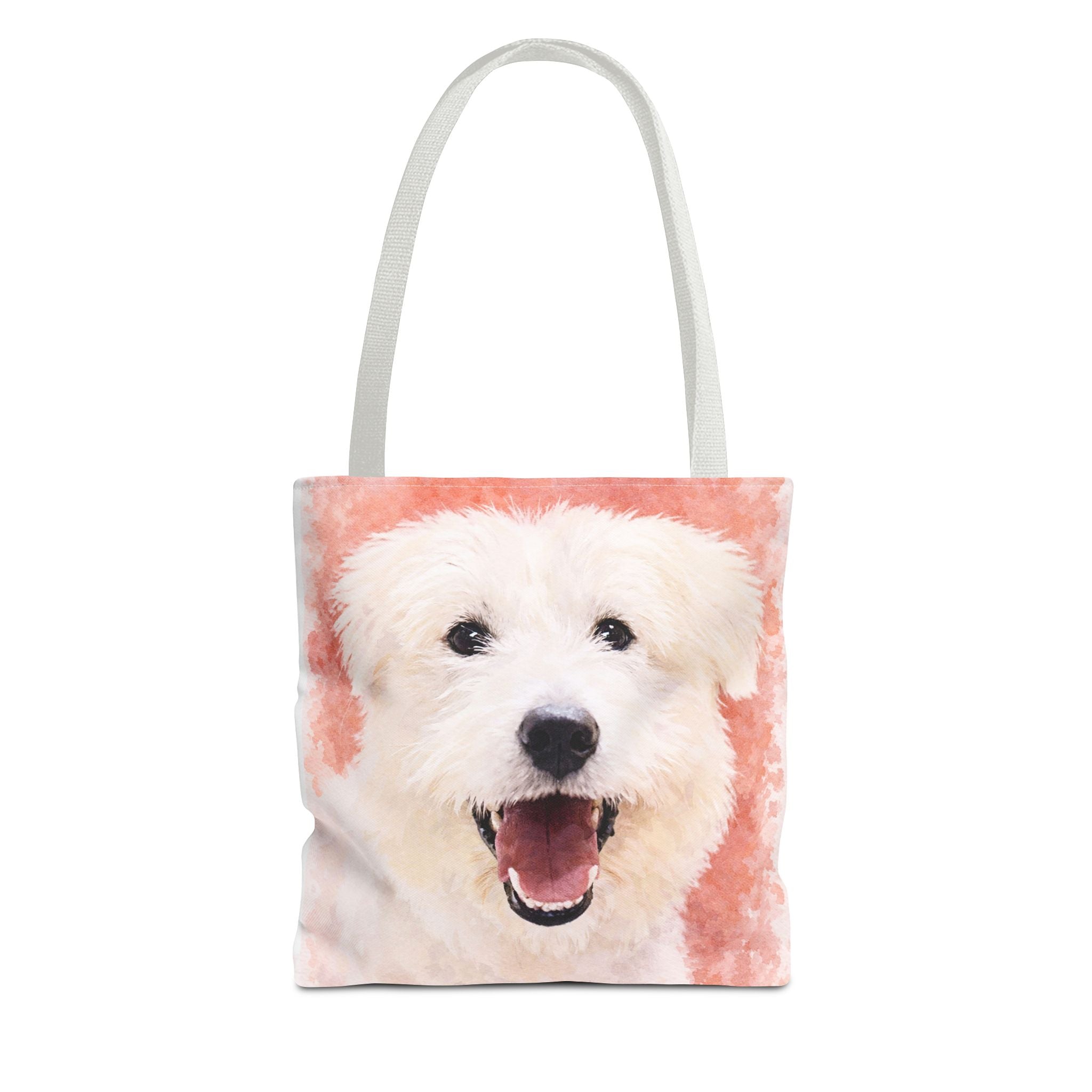 Custom Dog Watercolor Tote Bag – Personalized Pet Portrait Bag (2 Photos, Double-Sided Print) – Custom Dog Gift for Dog Lovers