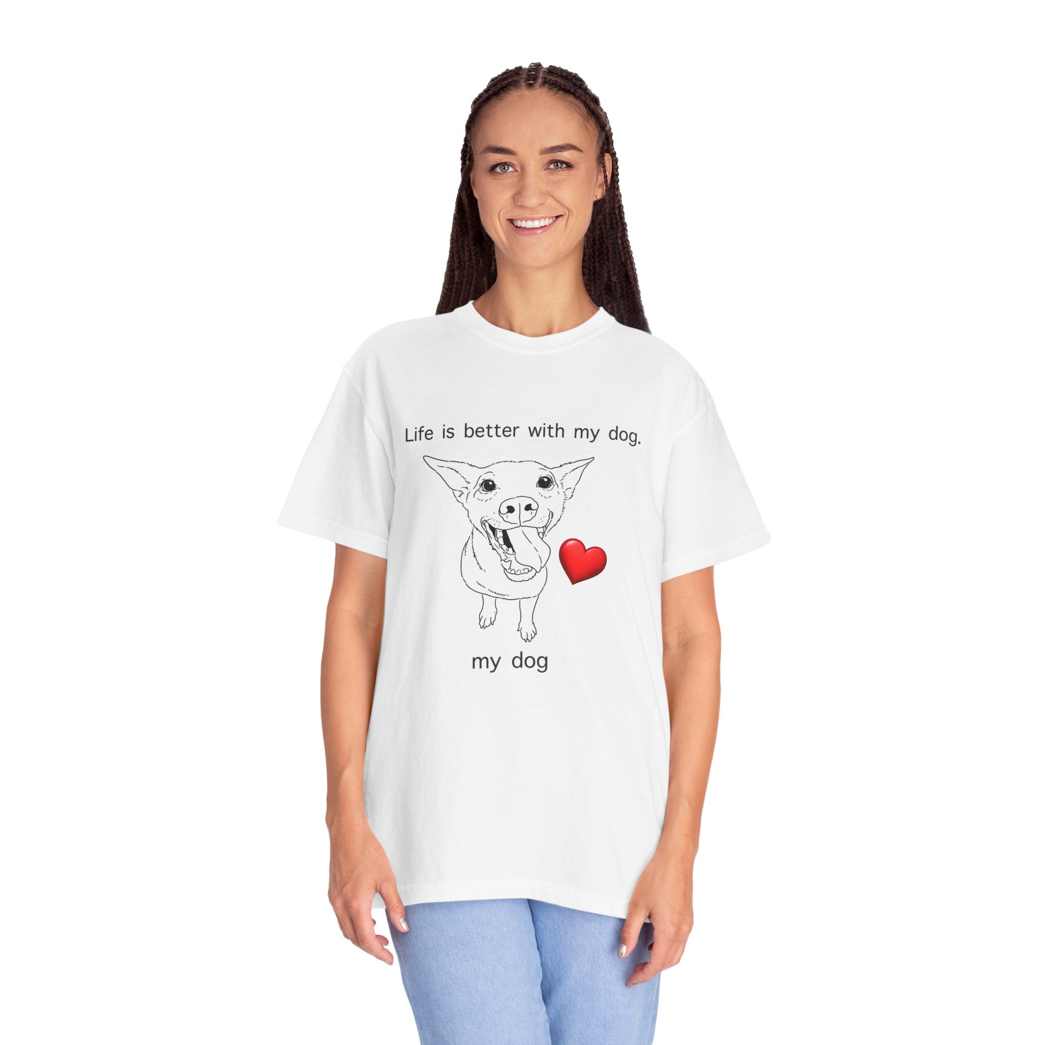 Custom Dog Portrait T-Shirt – Upload Your Pet’s Photo & We Turn It Into Minimal Line Art (Front & Back Print)