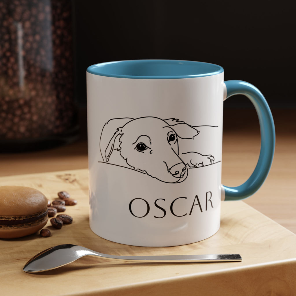 Customised line art coffee Mug from your dog's Photo – Personalized Pet Gift