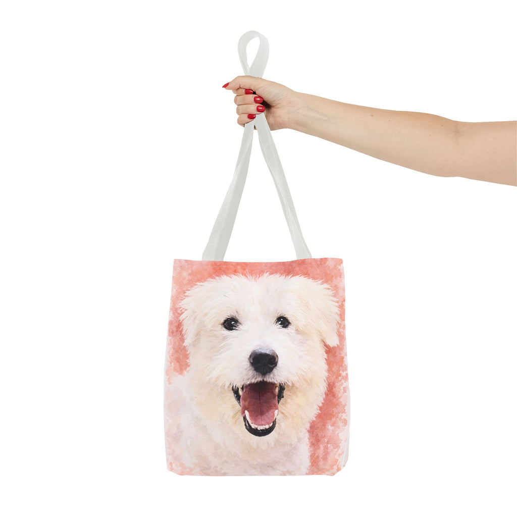 Customised Watercolor Painting of your Dog Tote Bag – 2 Photos, one on each side – Perfect Gift for Dog Lovers