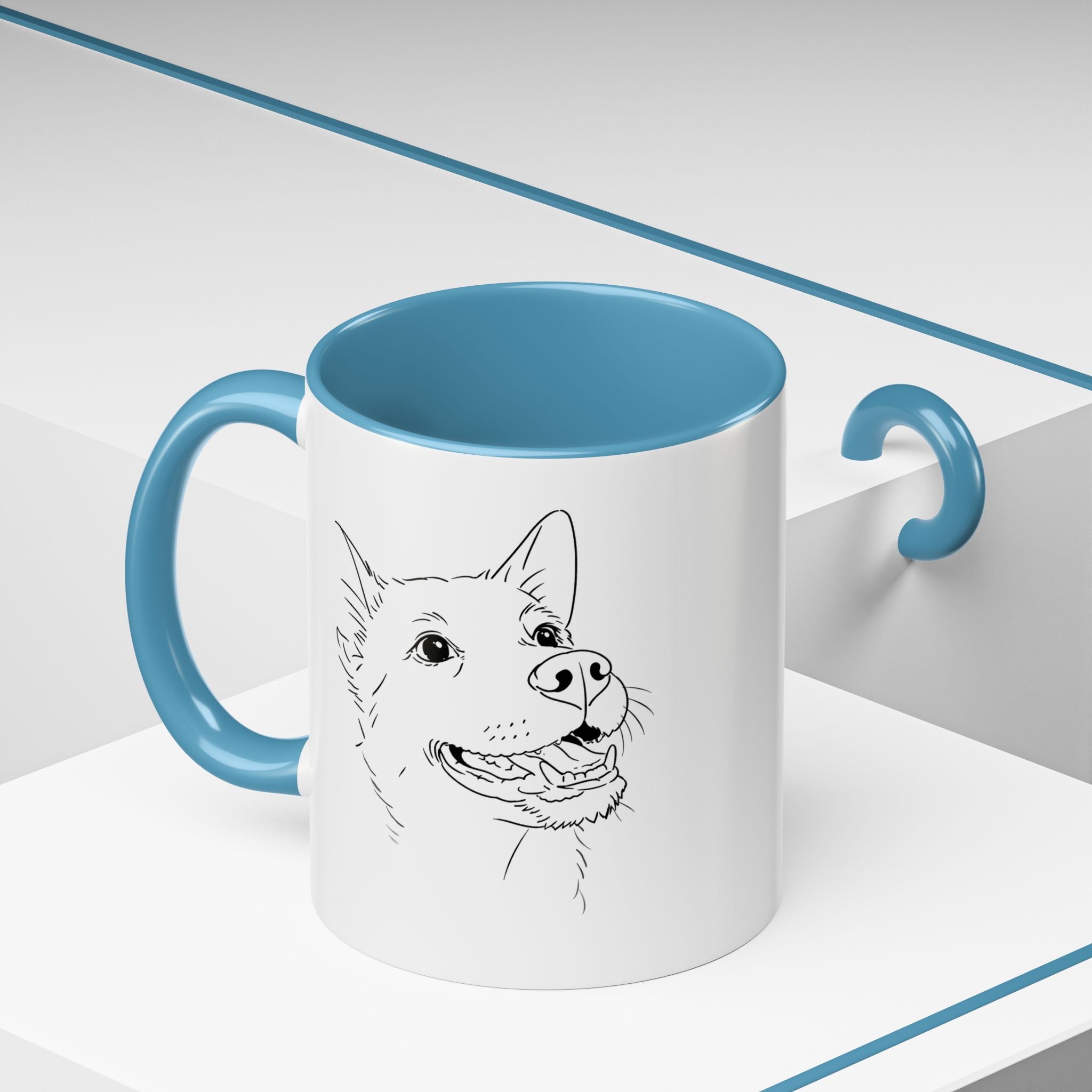 Customised line art coffee Mug from your dog's Photo – Personalized Pet Gift
