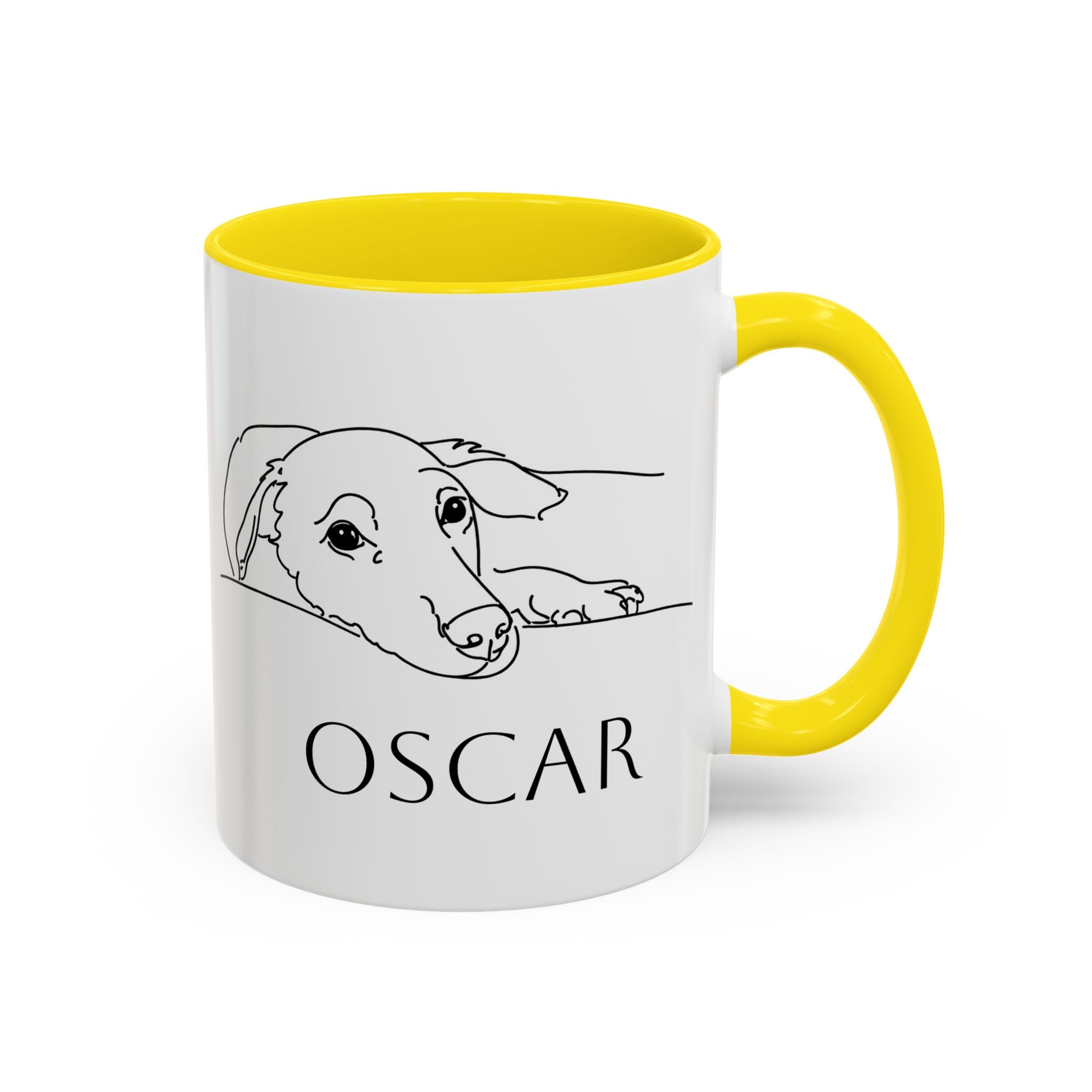 Customised line art coffee Mug from your dog's Photo – Personalized Pet Gift
