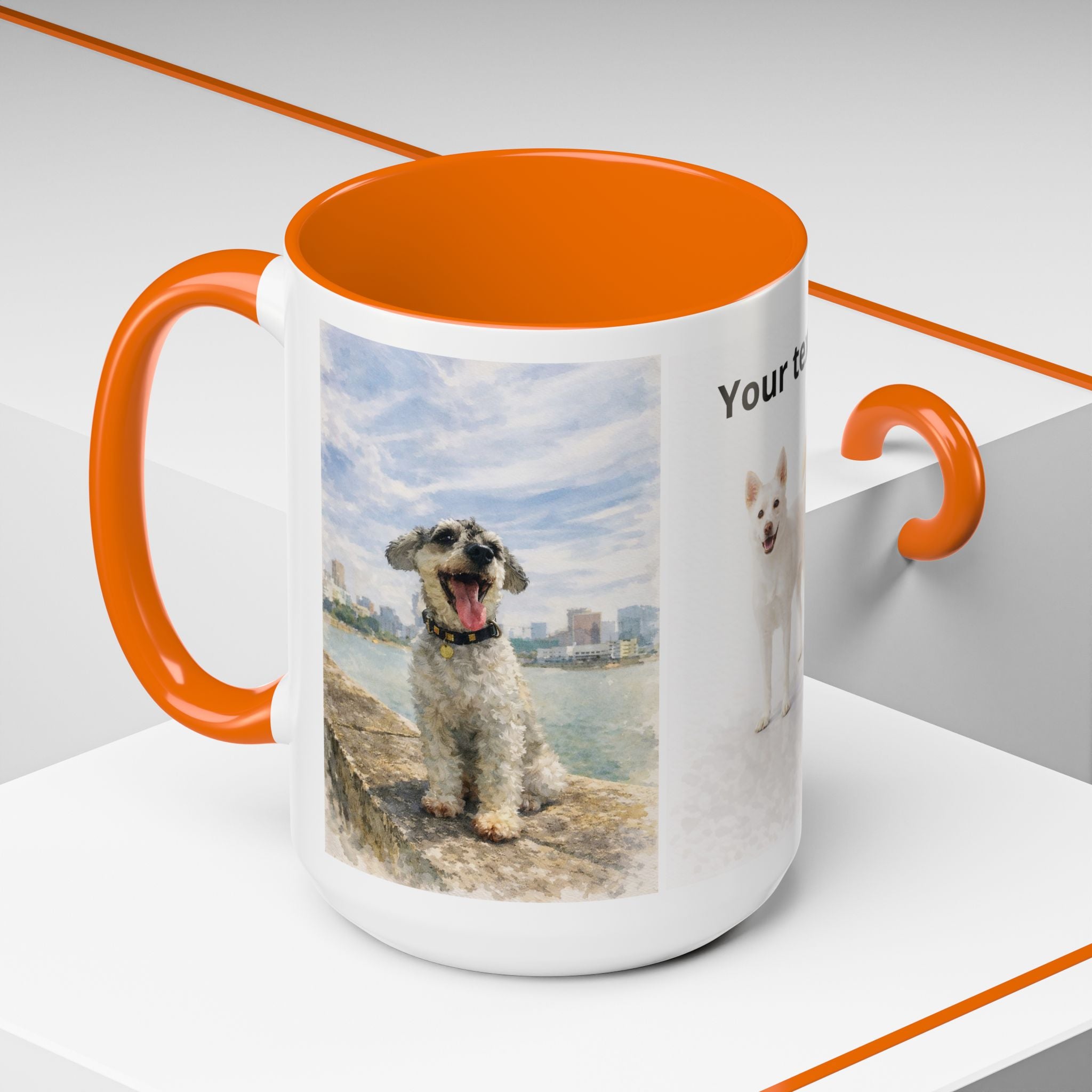 Custom Dog Portrait Mug – Personalized Photo & Name Coffee Mug (11/15 oz)