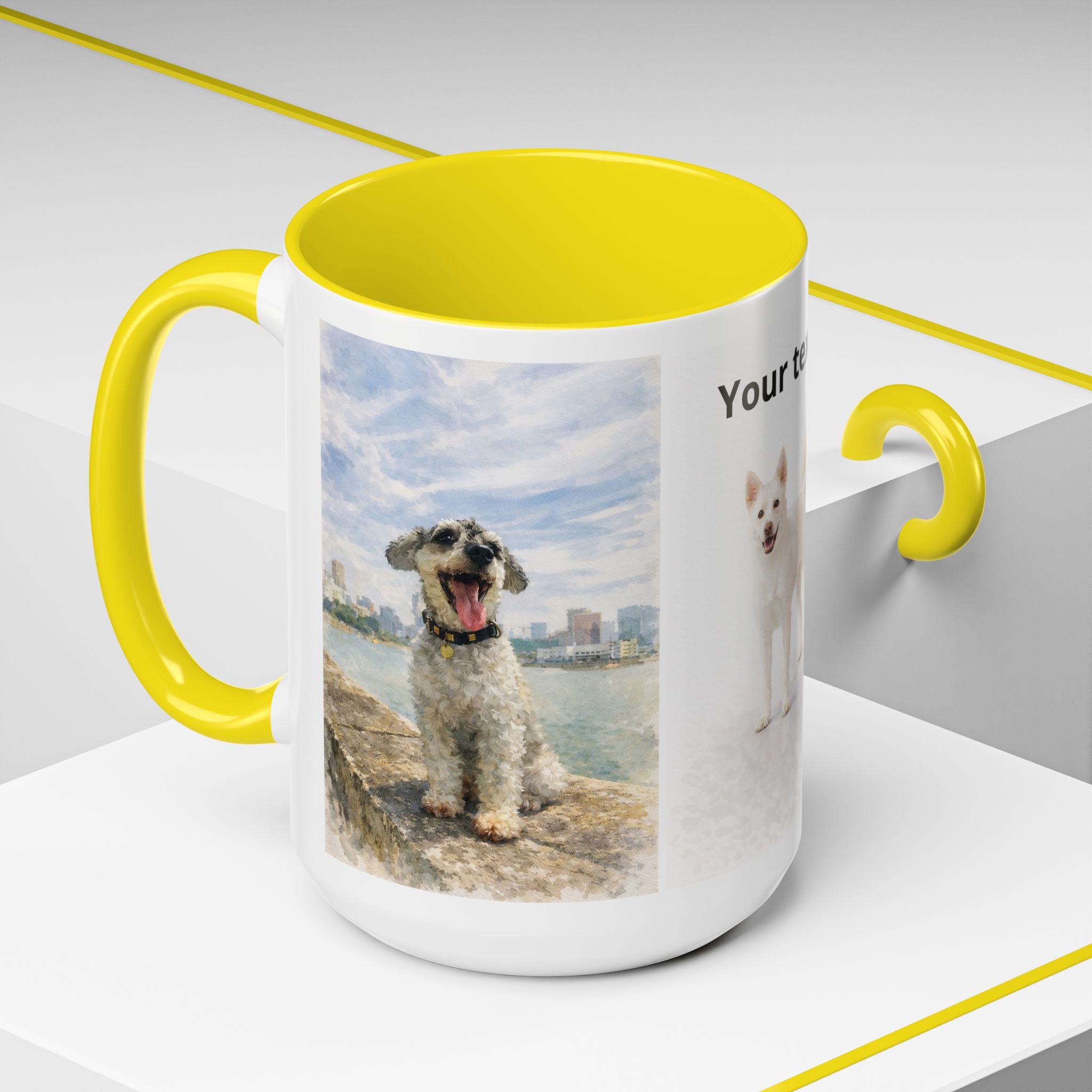 Custom Dog Portrait Mug – Personalized Photo & Name Coffee Mug (11/15 oz)