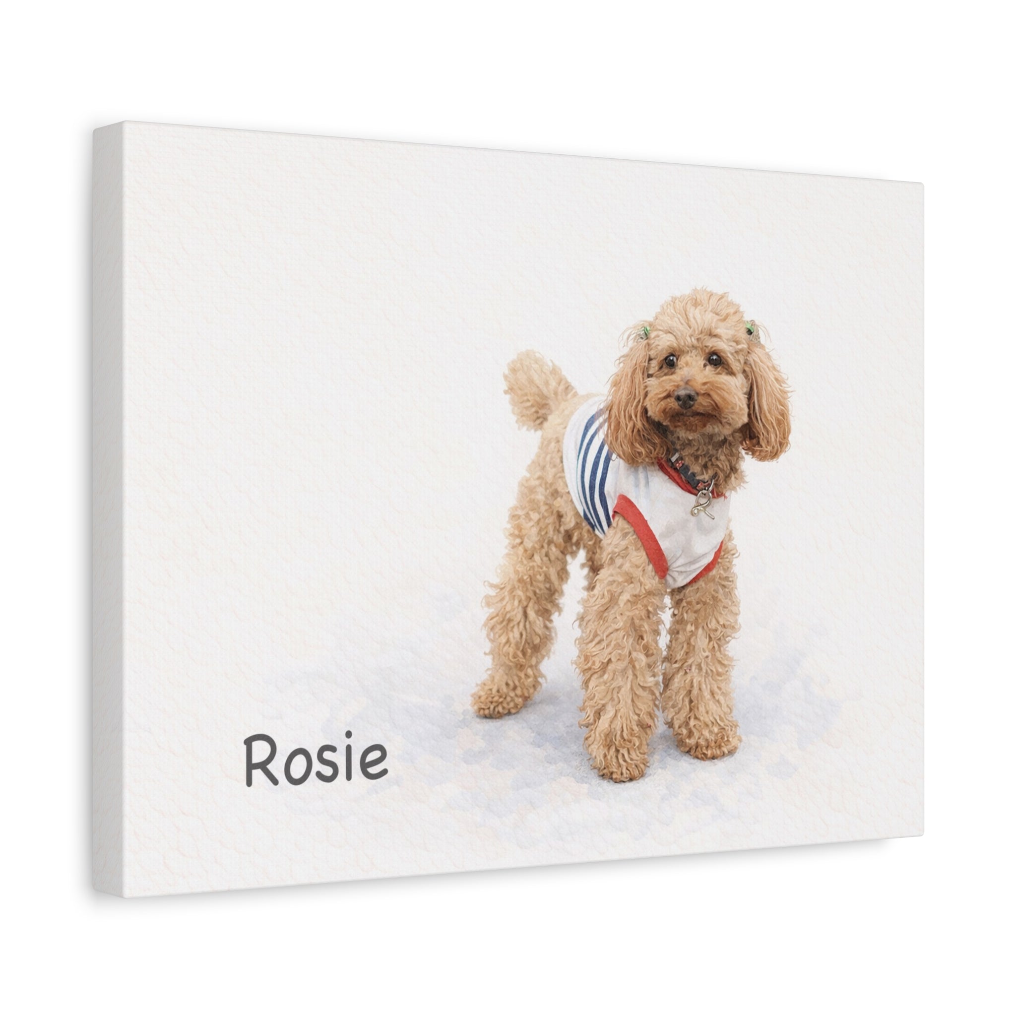 Custom Minimalist Dog Portrait Canvas From Your Photo (Standing portrait in Landscape orientation)