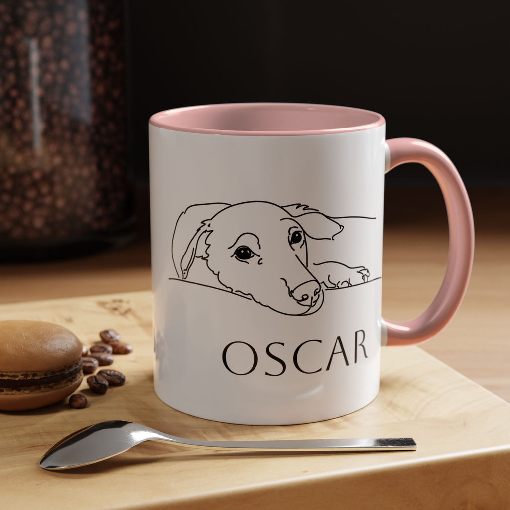 Customised line art coffee Mug from your dog's Photo – Personalized Pet Gift
