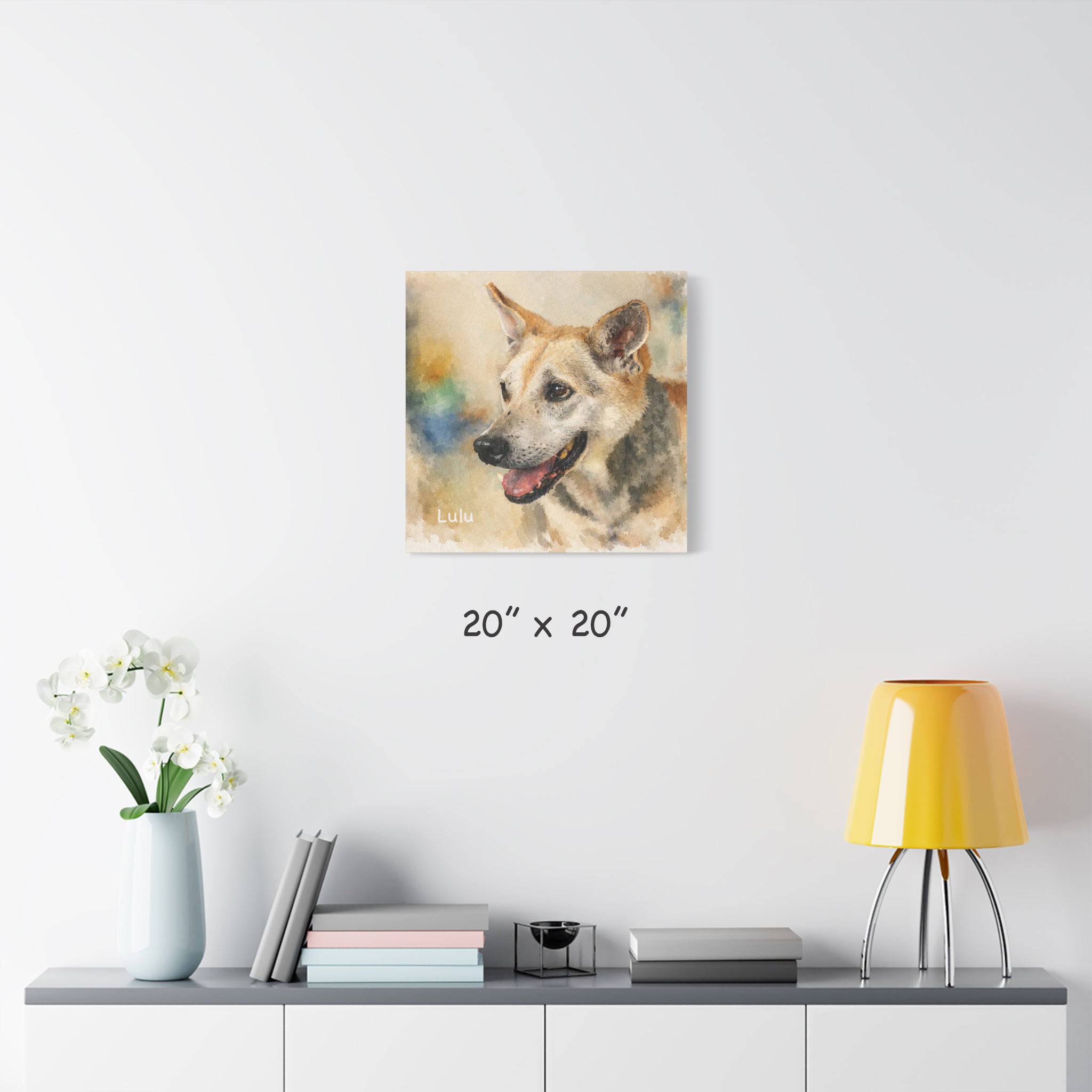Custom Oil Painting style Pet Portrait on Stretched Canvas (facial expression focus)
