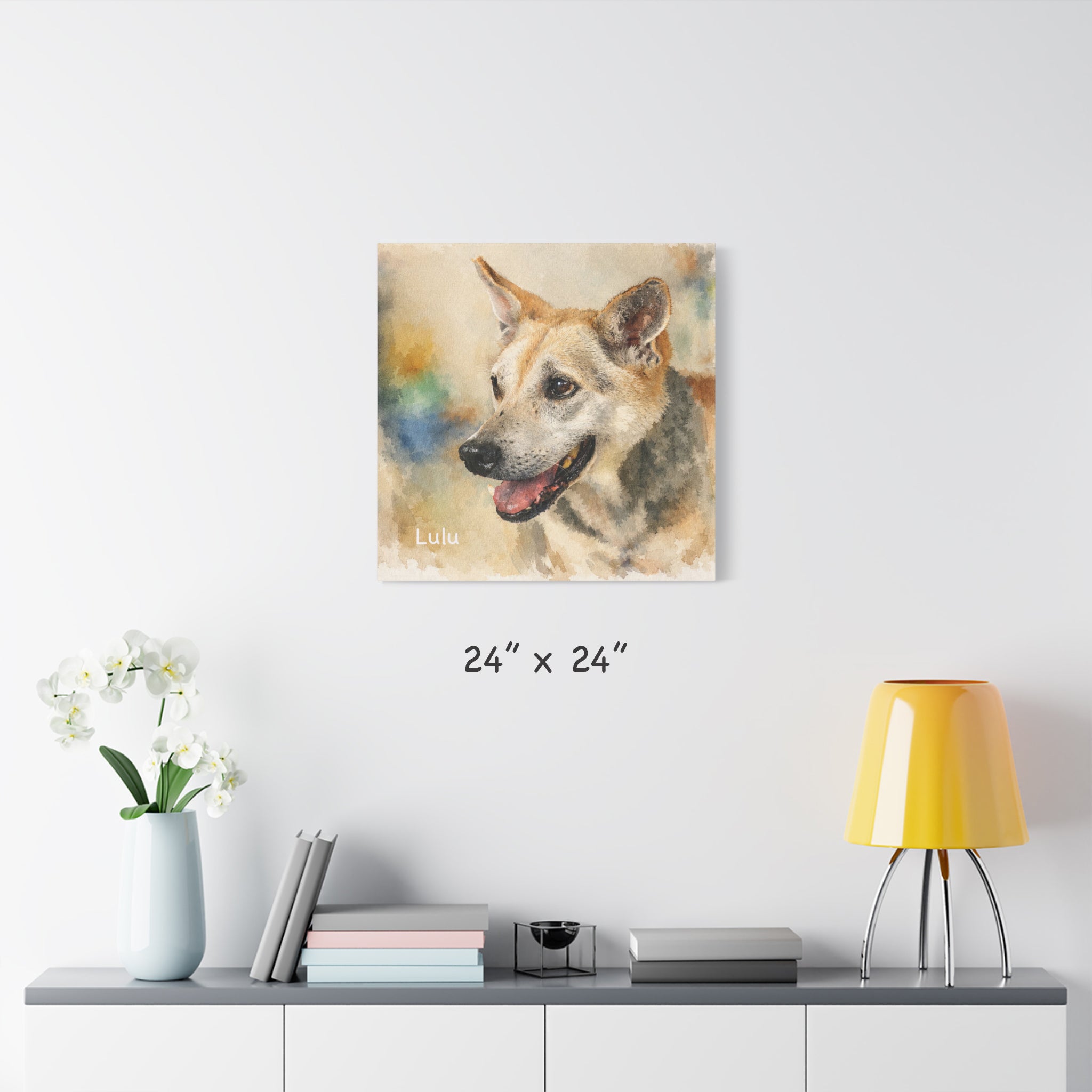Custom Oil Painting style Pet Portrait on Stretched Canvas (facial expression focus)